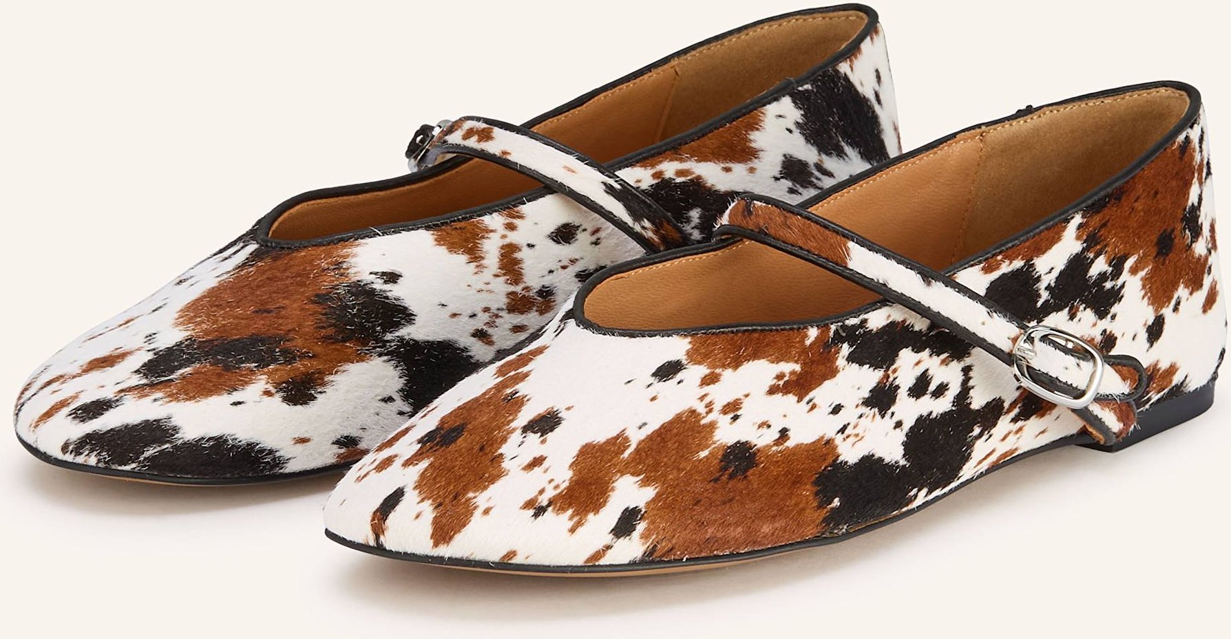 Inuovo Mary-Jane-Ballerinas Pony braun