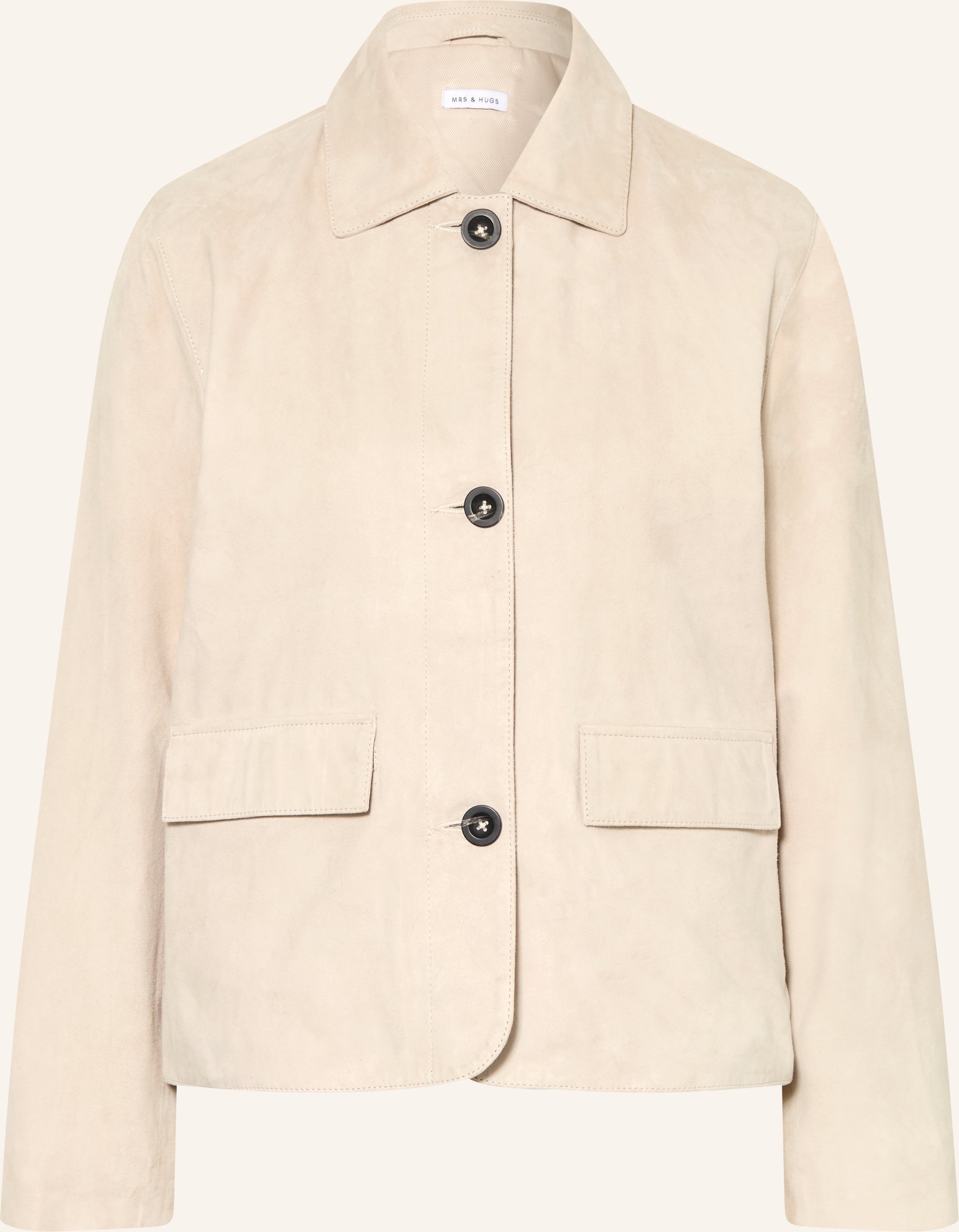 Mrs & Hugs Lederjacke grau