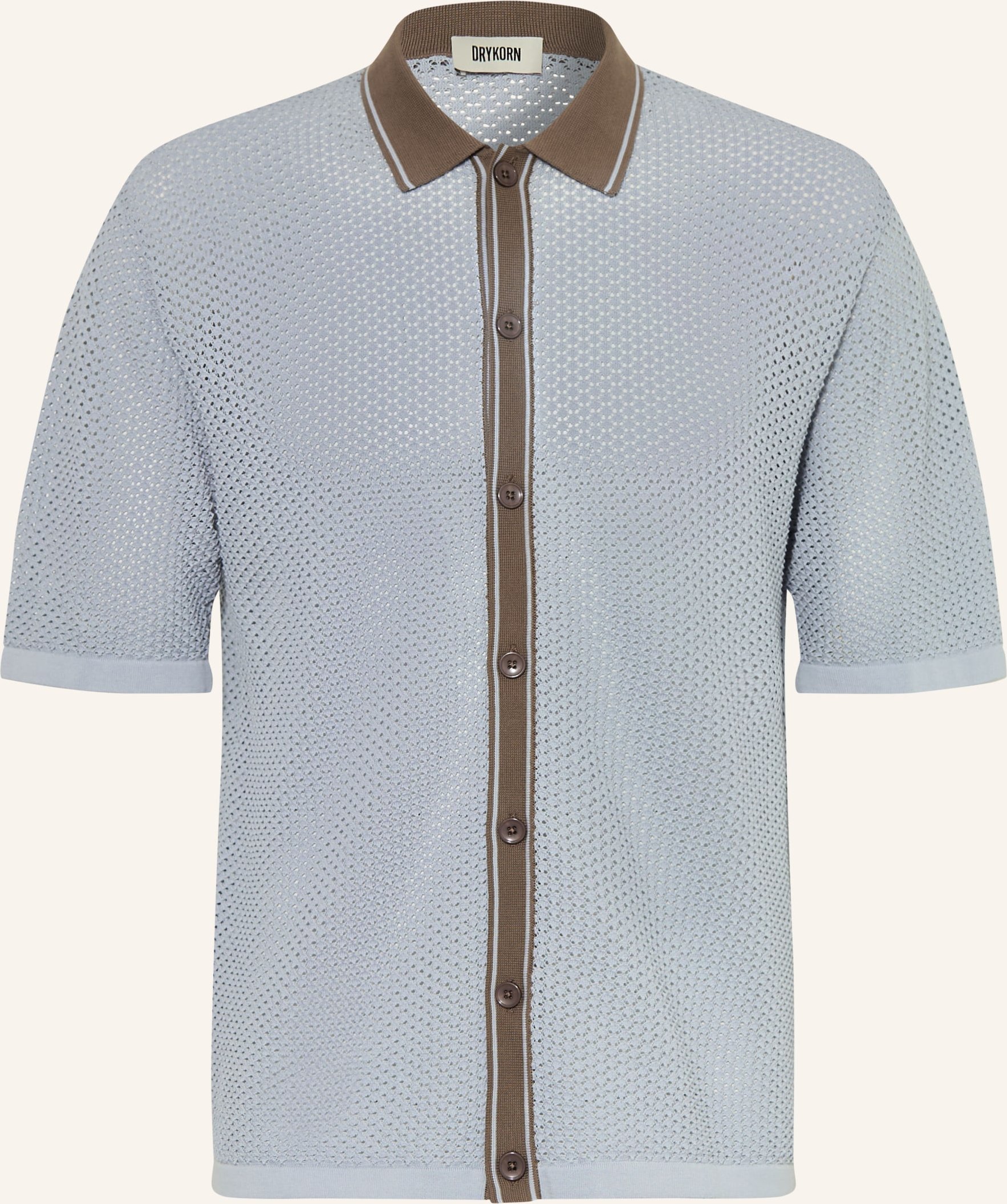 Drykorn Strickhemd Dantte Relaxed Fit blau