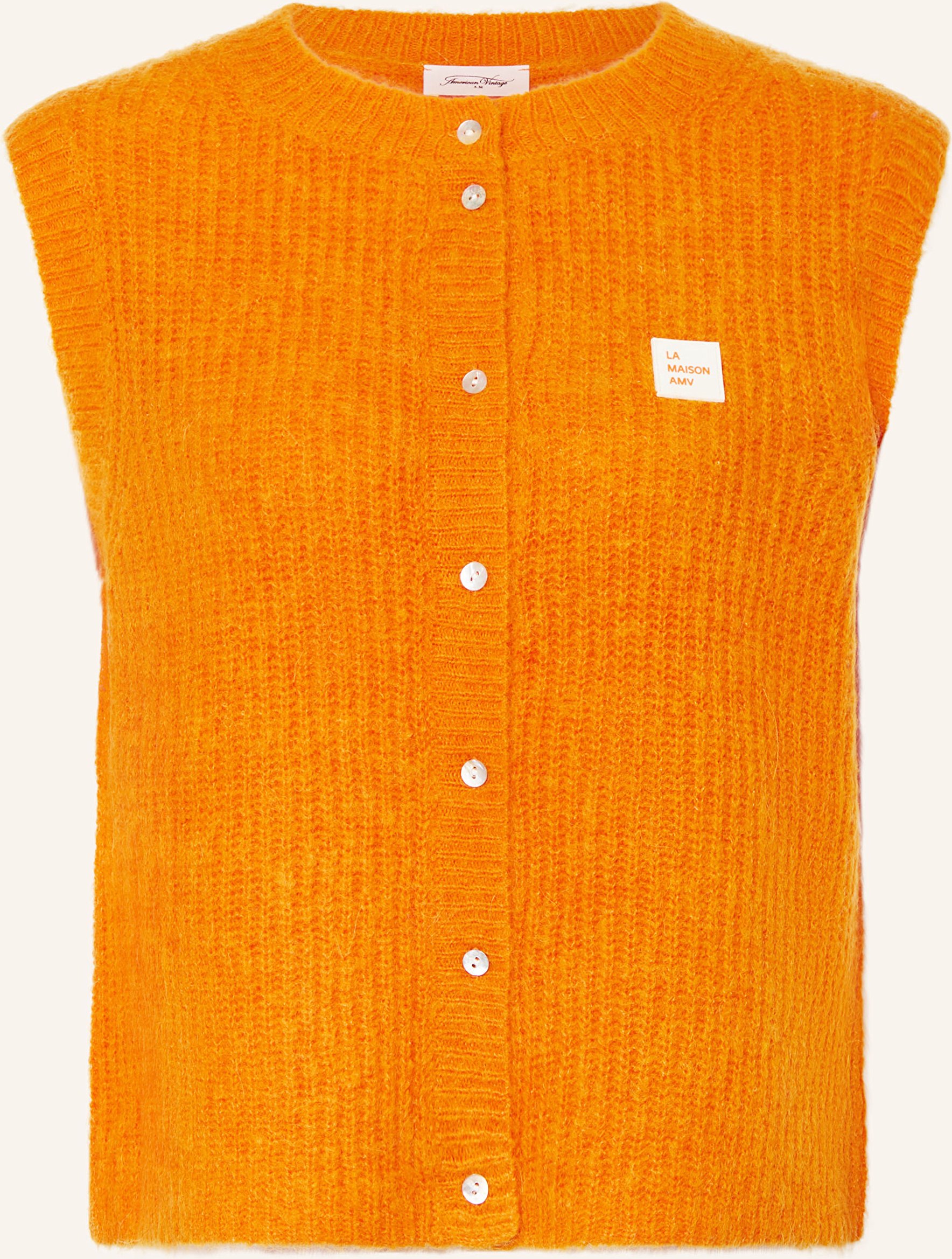 American Vintage Strickweste East Mit Alpaka orange