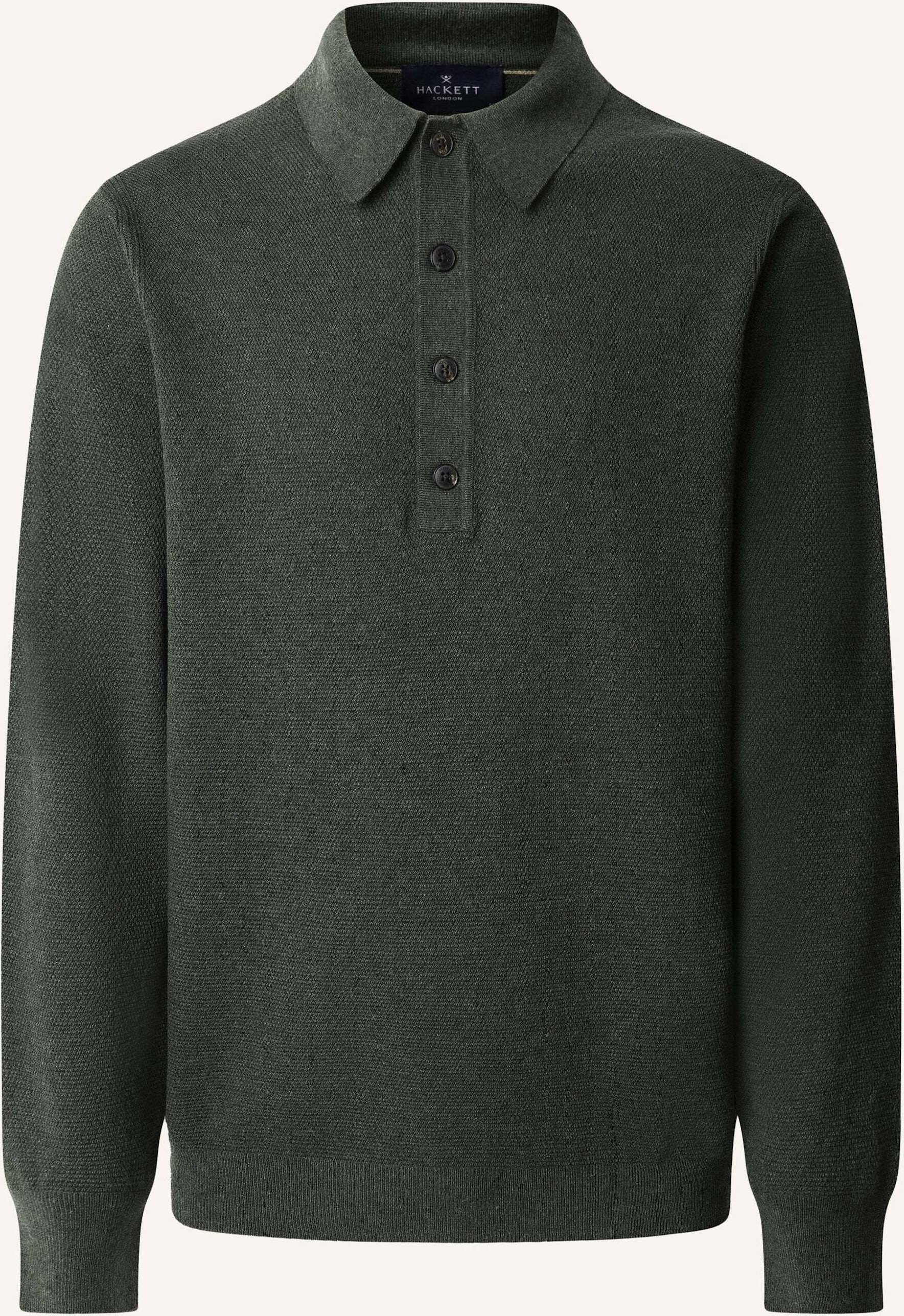 Hackett London Poloshirt Textured Ls Knit Polo gruen