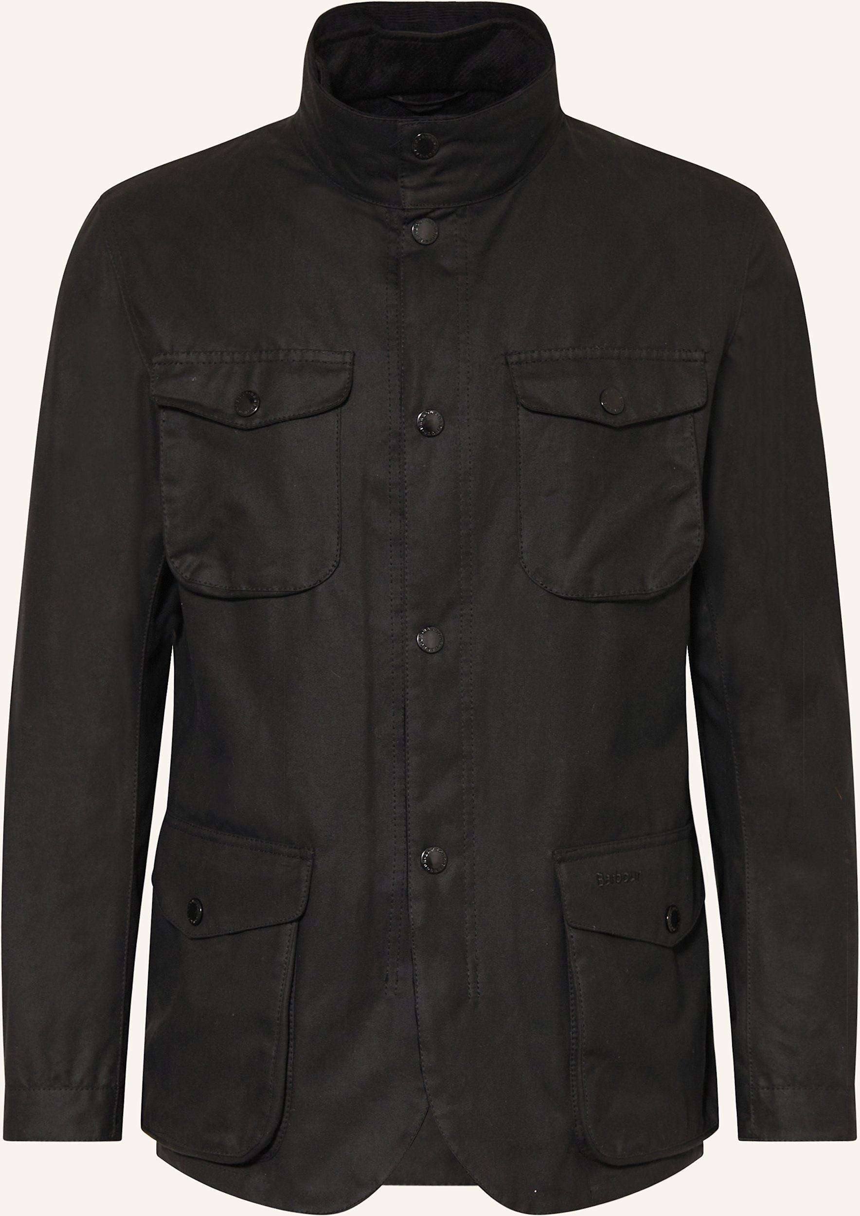Barbour Fieldjacket Ogston Wax schwarz