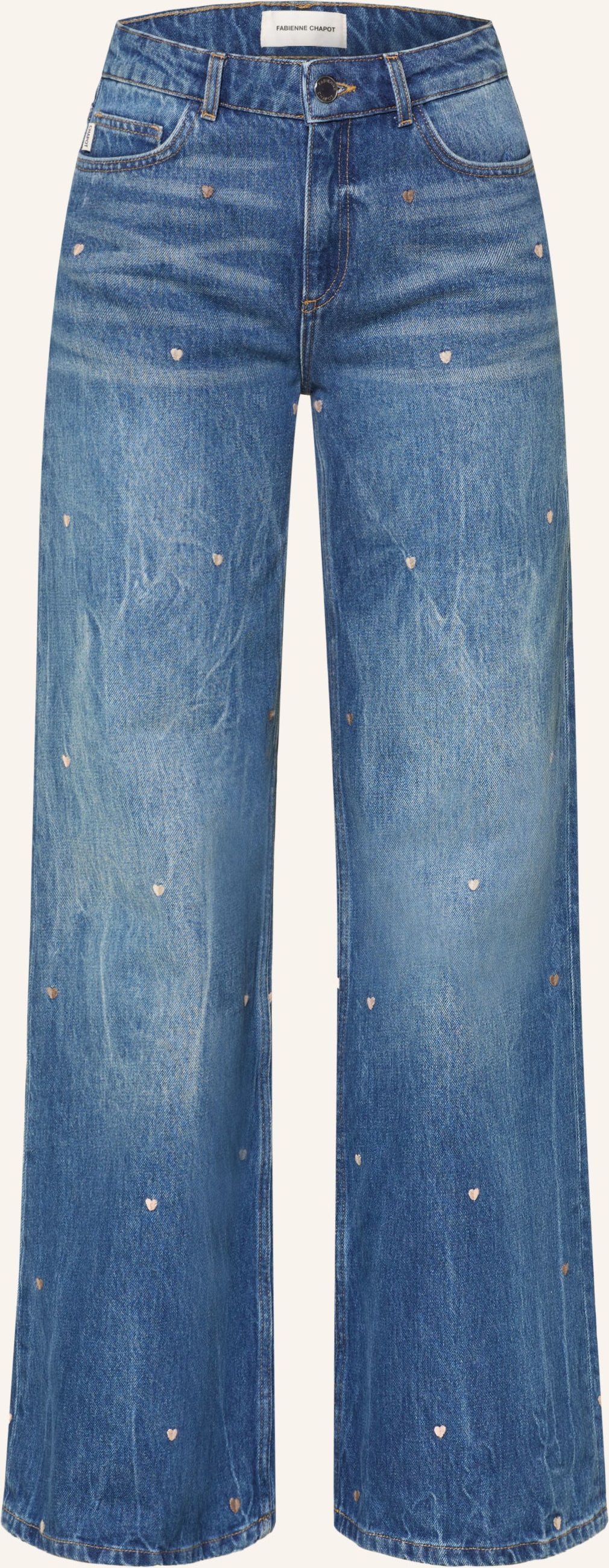 Fabienne Chapot Wide Leg Jeans Thea Mit Stickereien blau