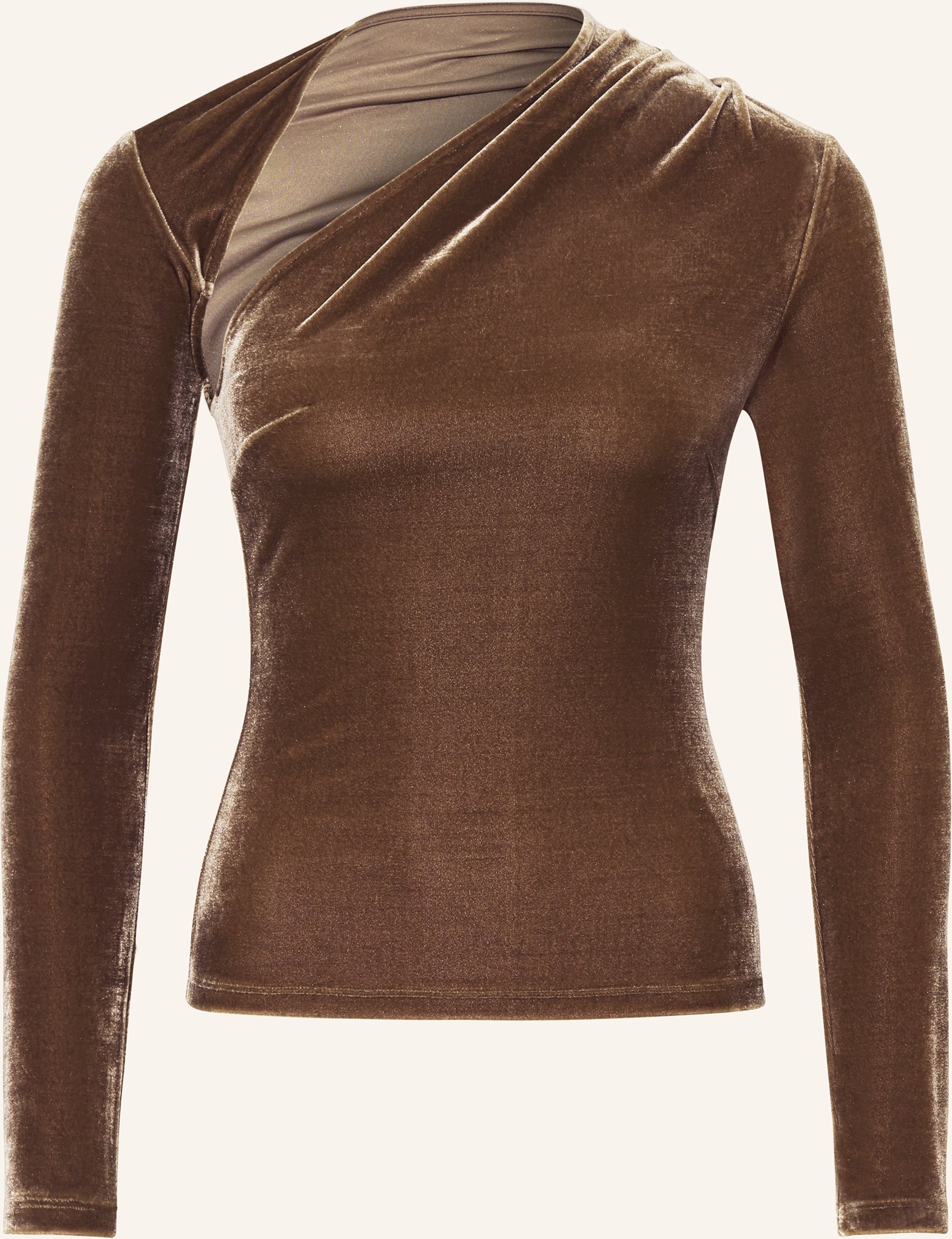 Reiss Longsleeve Kassia Aus Nicki Mit Cut-Outs braun