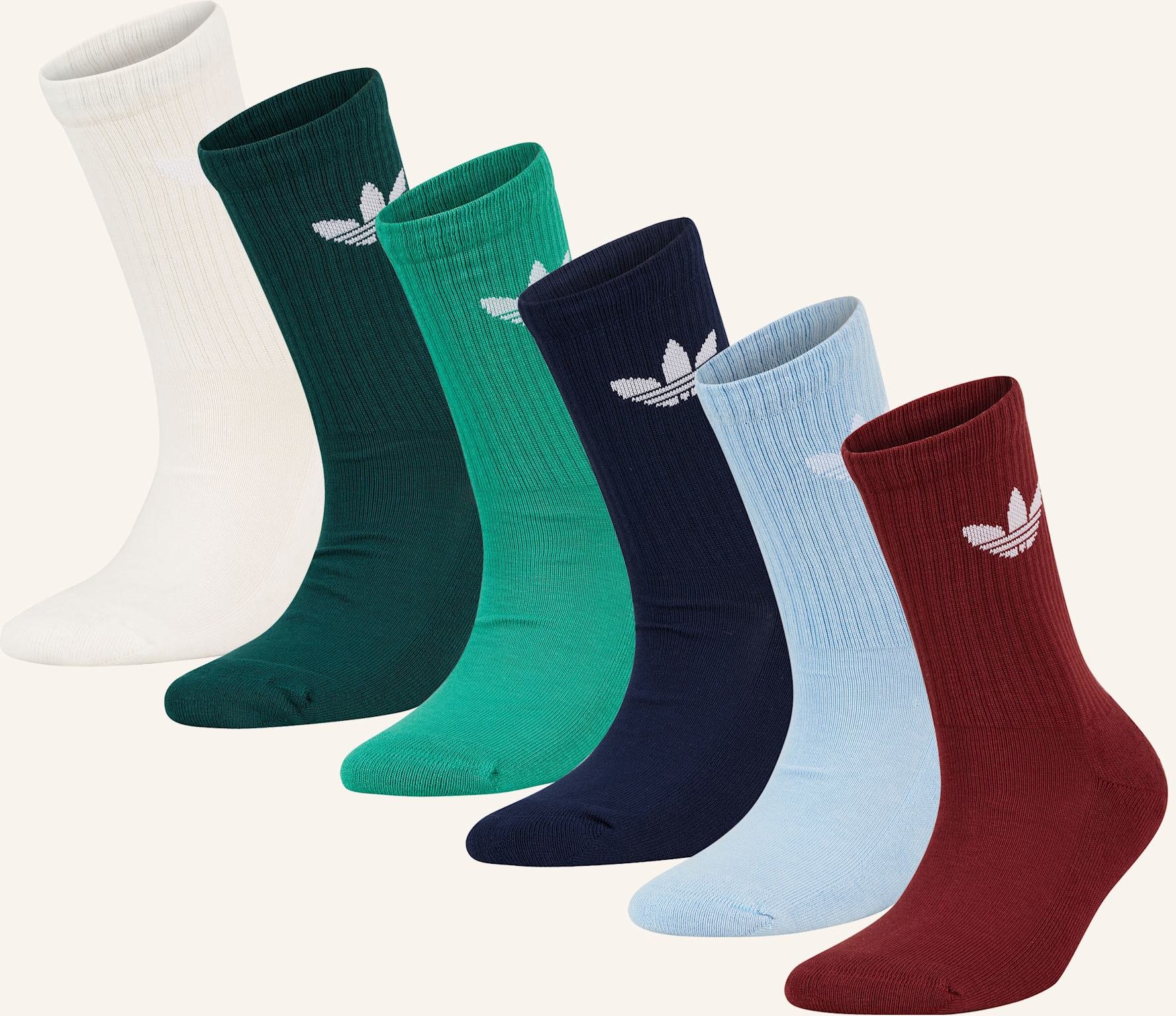 Adidas Originals 6er-Pack Socken Trefoil Cushion Crew weiss