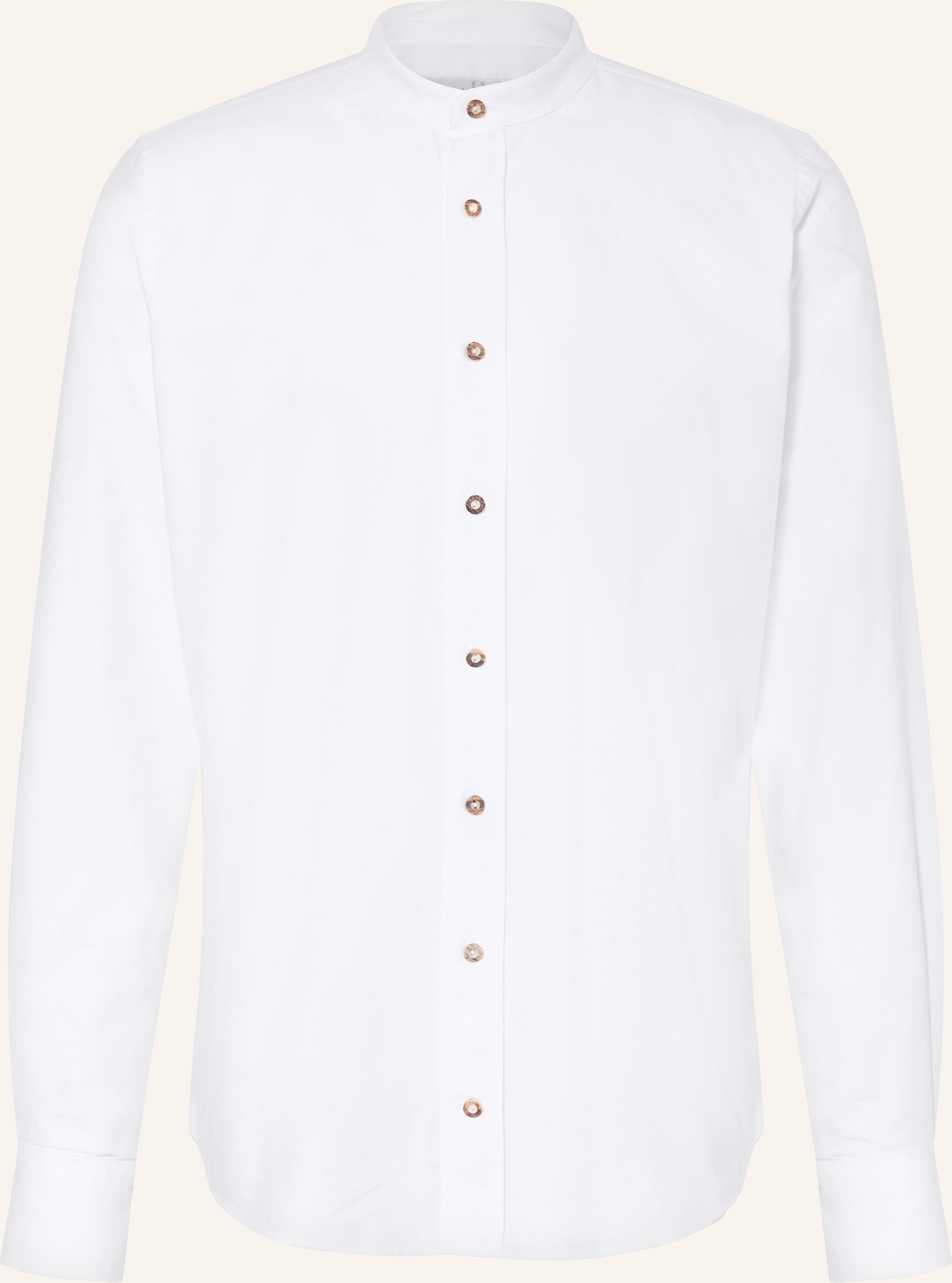 du4 Trachtenhemd Hansi Slim Fit Mit Stehkragen weiss