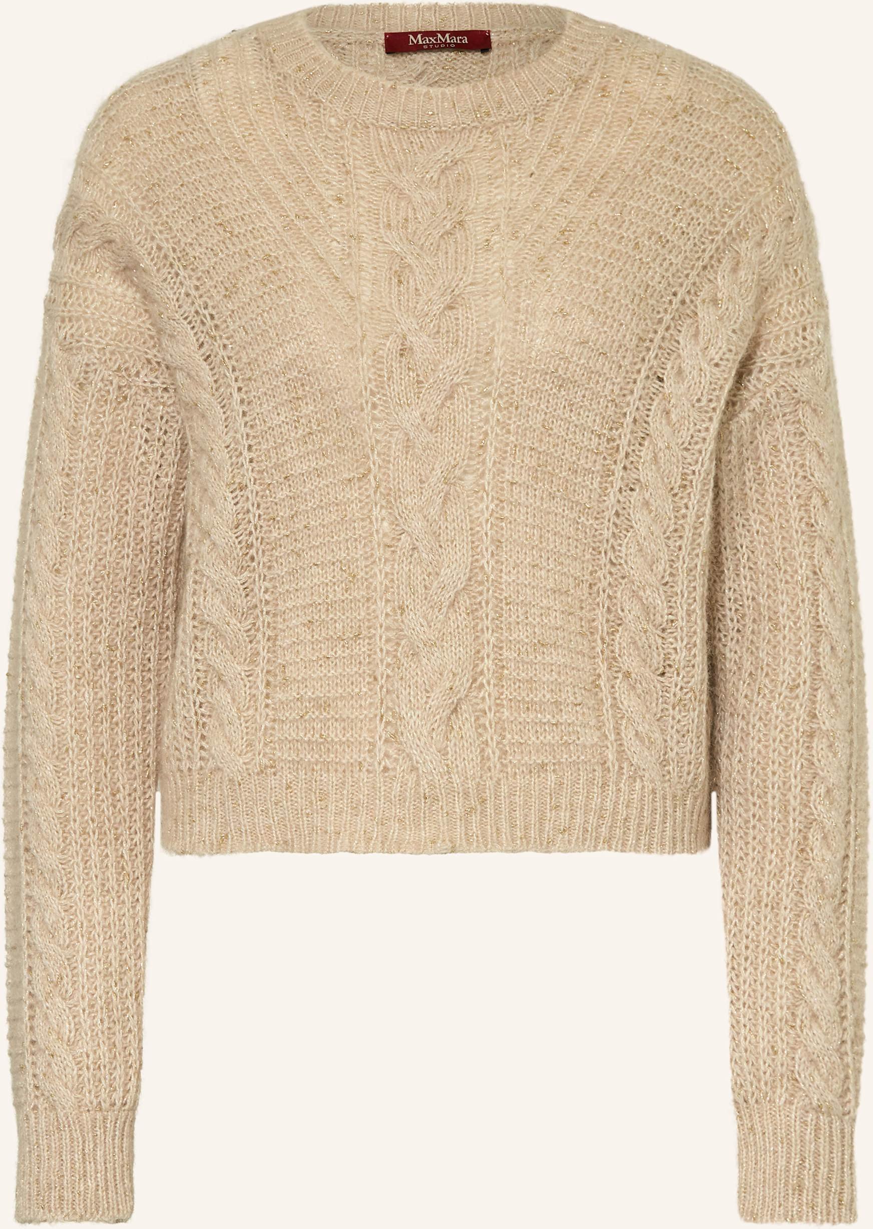 Max Mara Studio Pullover Crasso Mit Alpaka Und Glitzergarn beige
