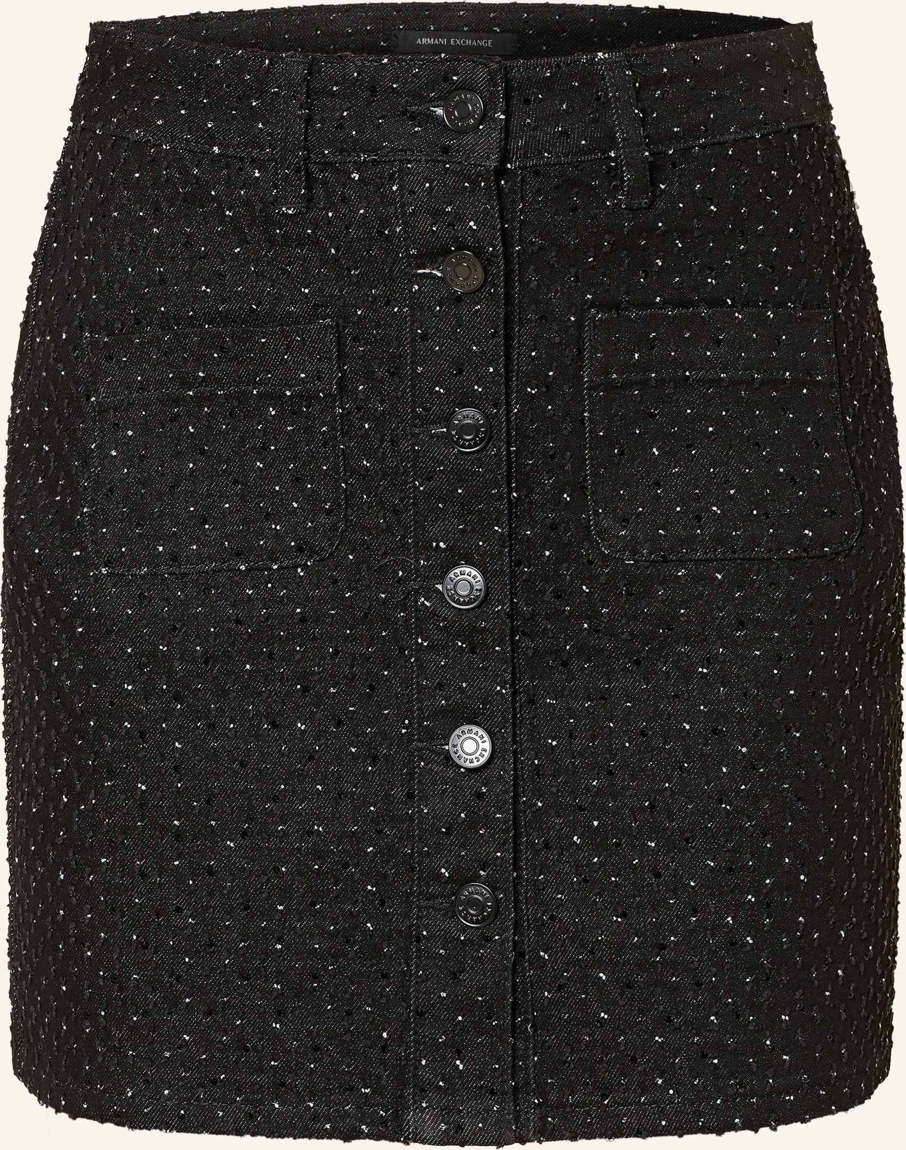 Armani Exchange Jeansrock Mit Schmucksteinen schwarz