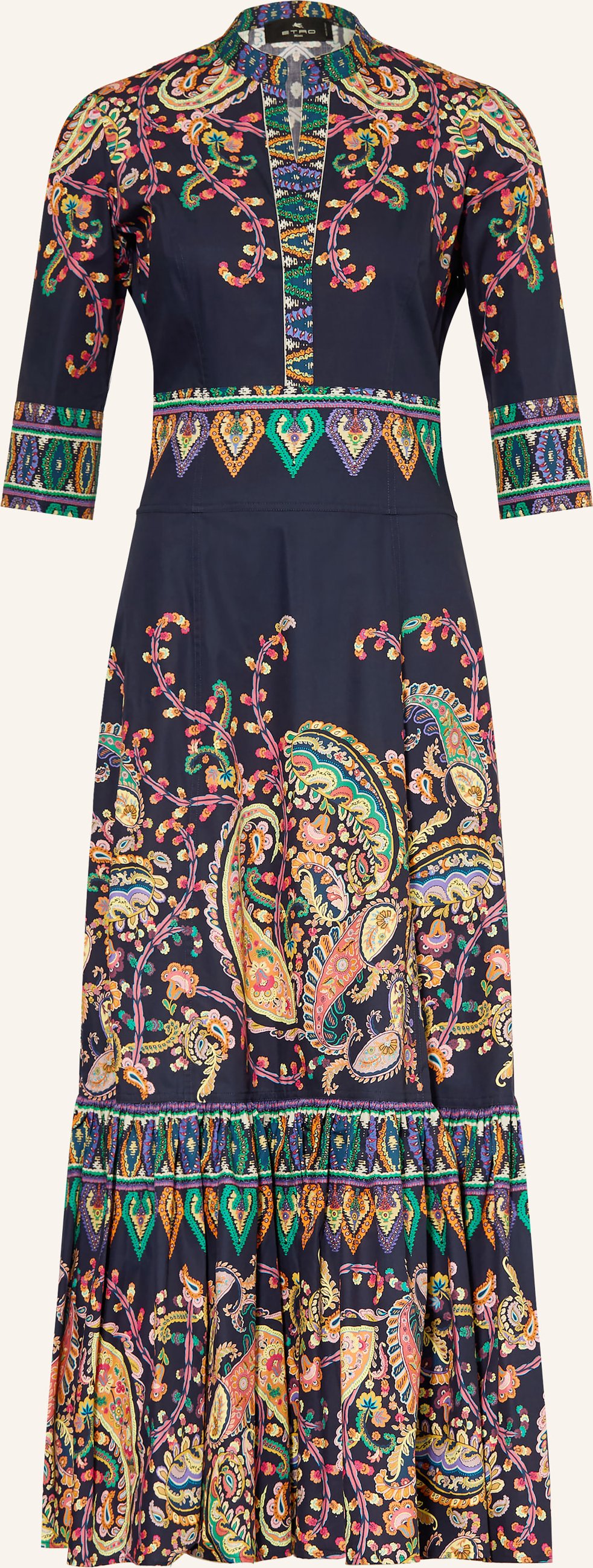 Etro Kleid Mit 3/4-Arm Und Rüschen blau