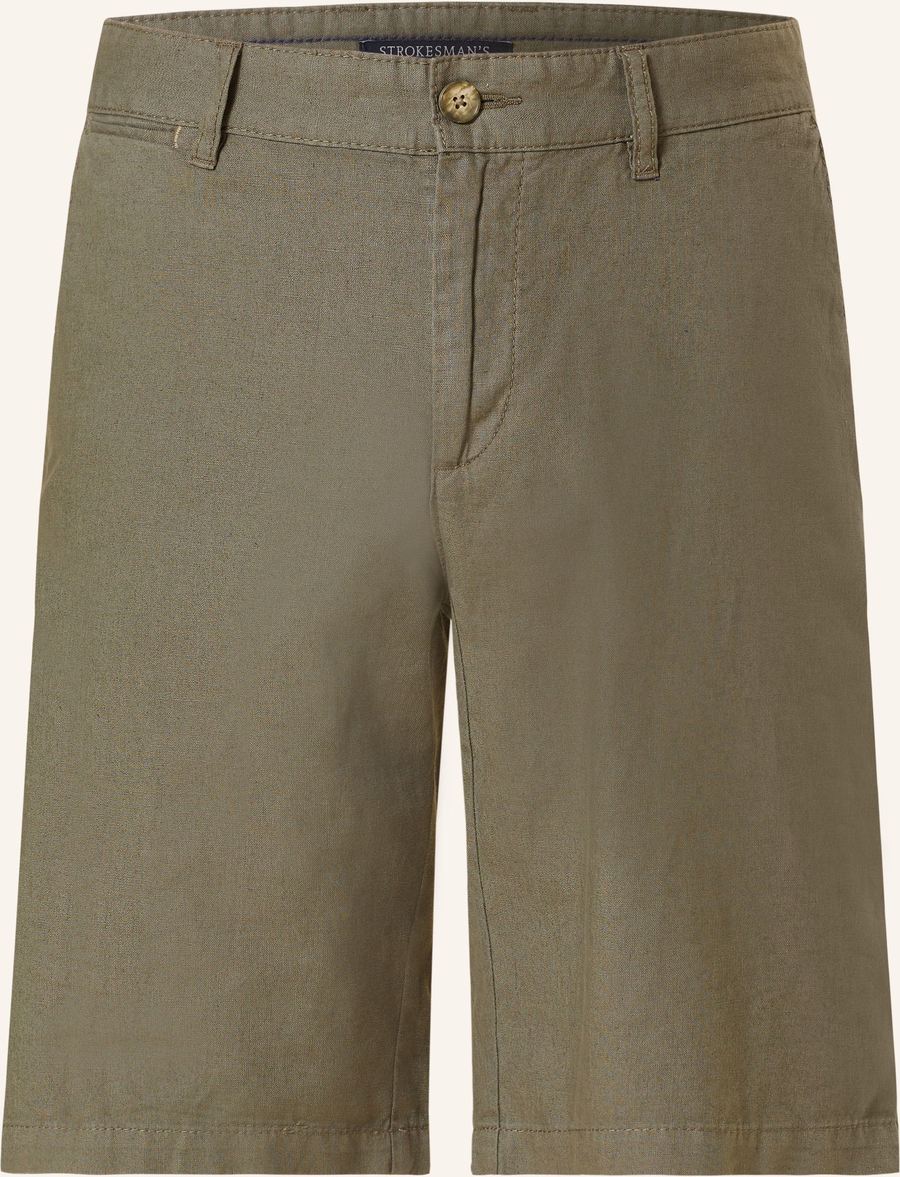 Strokesman's Shorts Slim Fit Mit Leinen gruen
