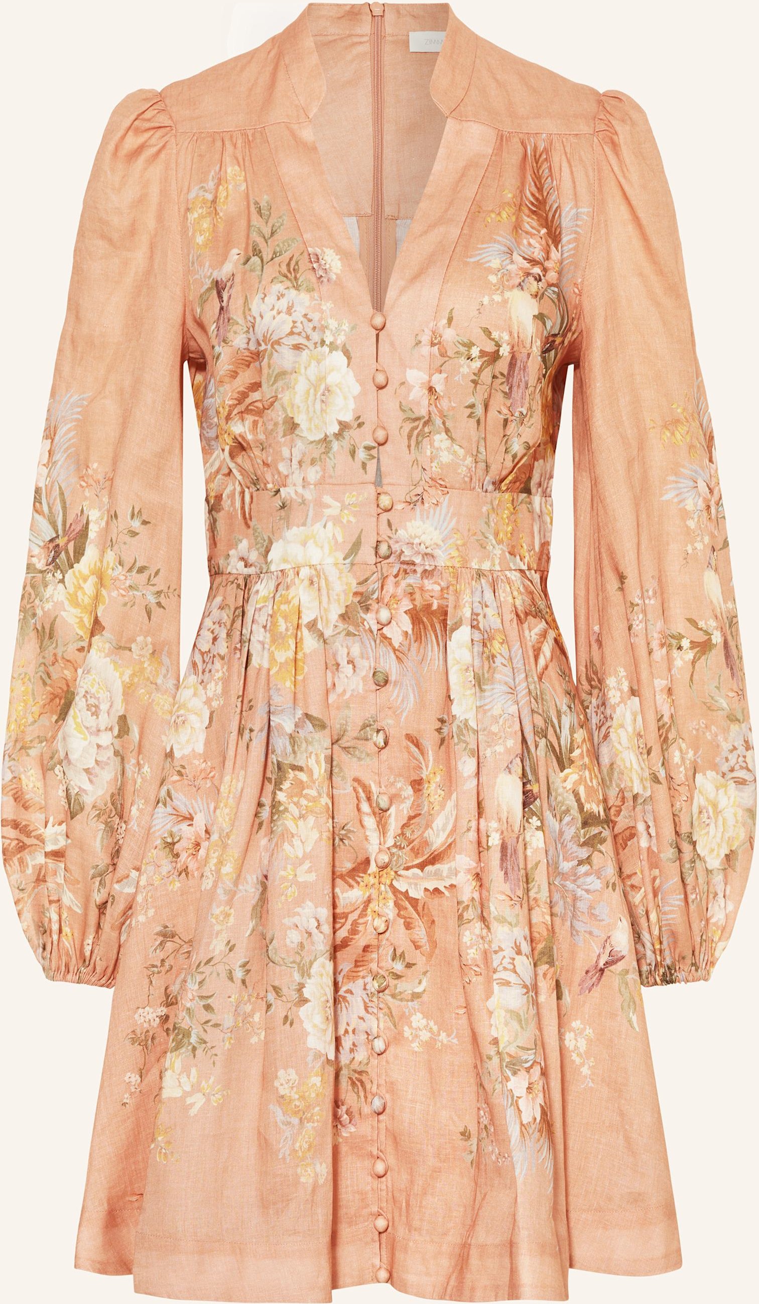 Zimmermann Cocktailkleid Tallow Aus Leinen pink