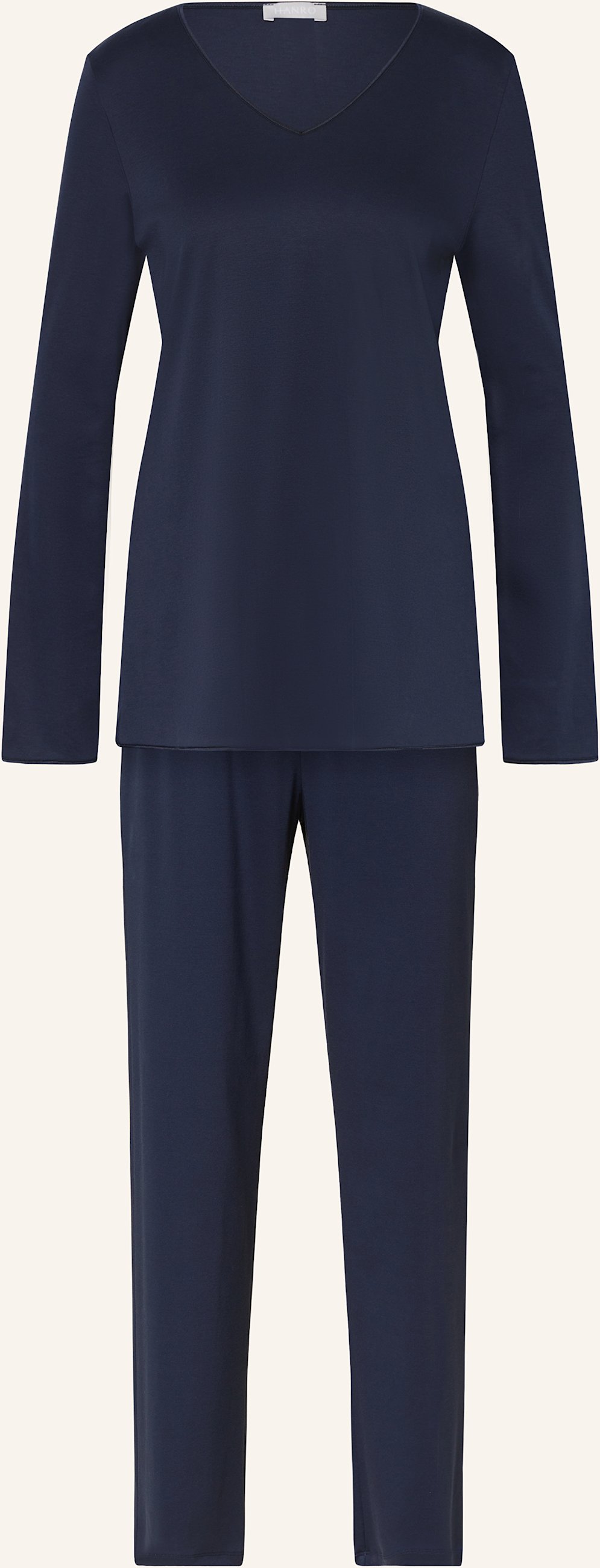 Hanro Schlafanzug Cotton Silk blau