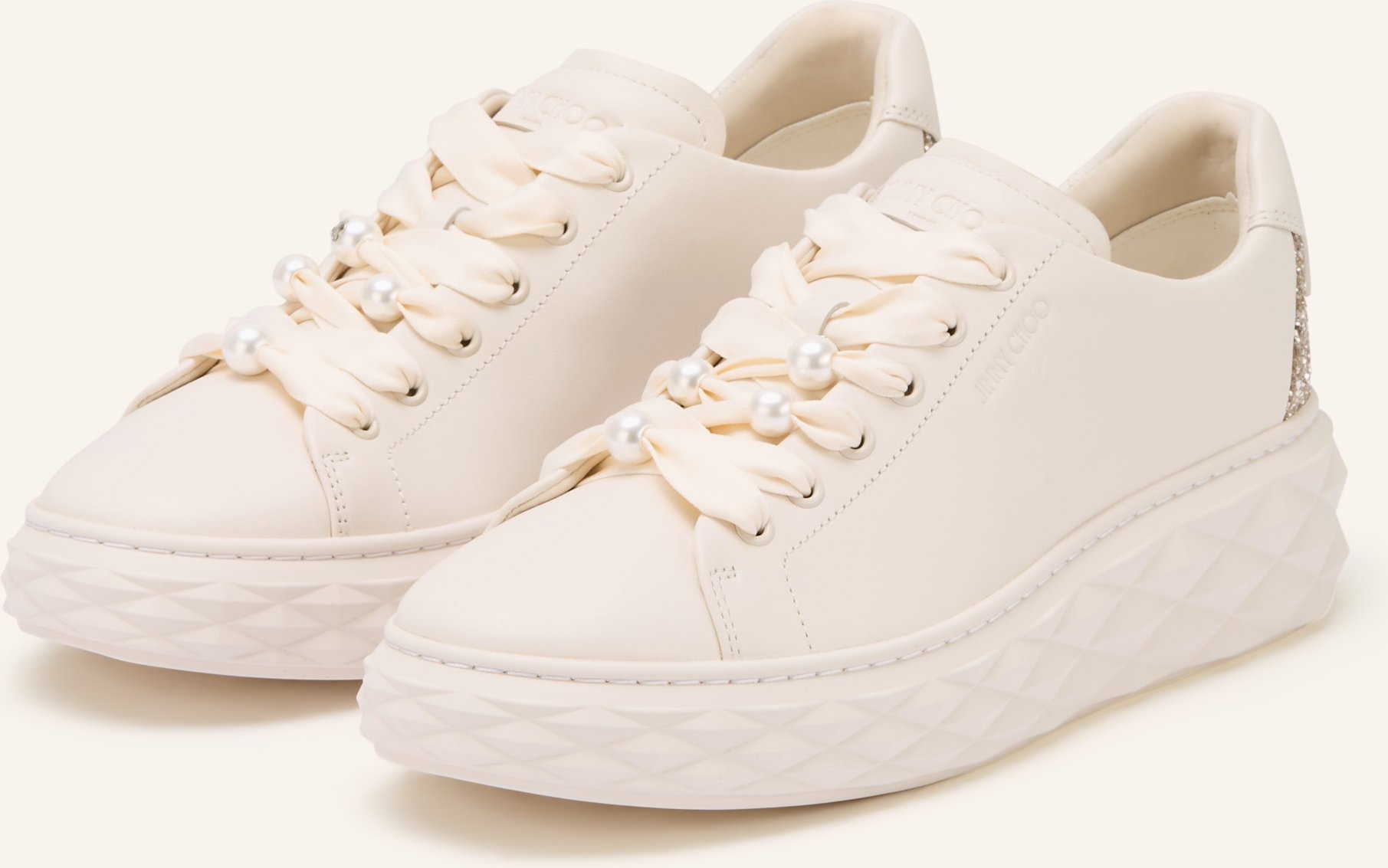 Jimmy Choo Sneaker Mit Schmuckperlen weiss