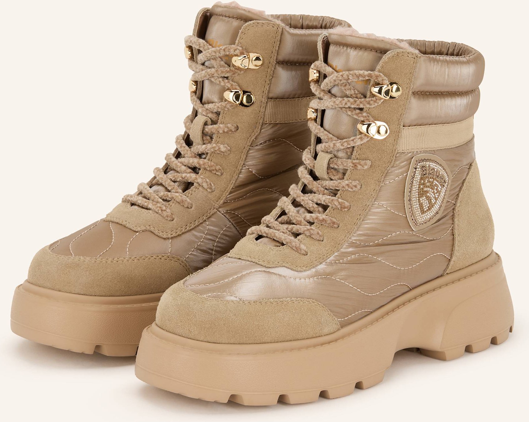 Thumbnail - Blauer Schnürstiefel blanca03 beige