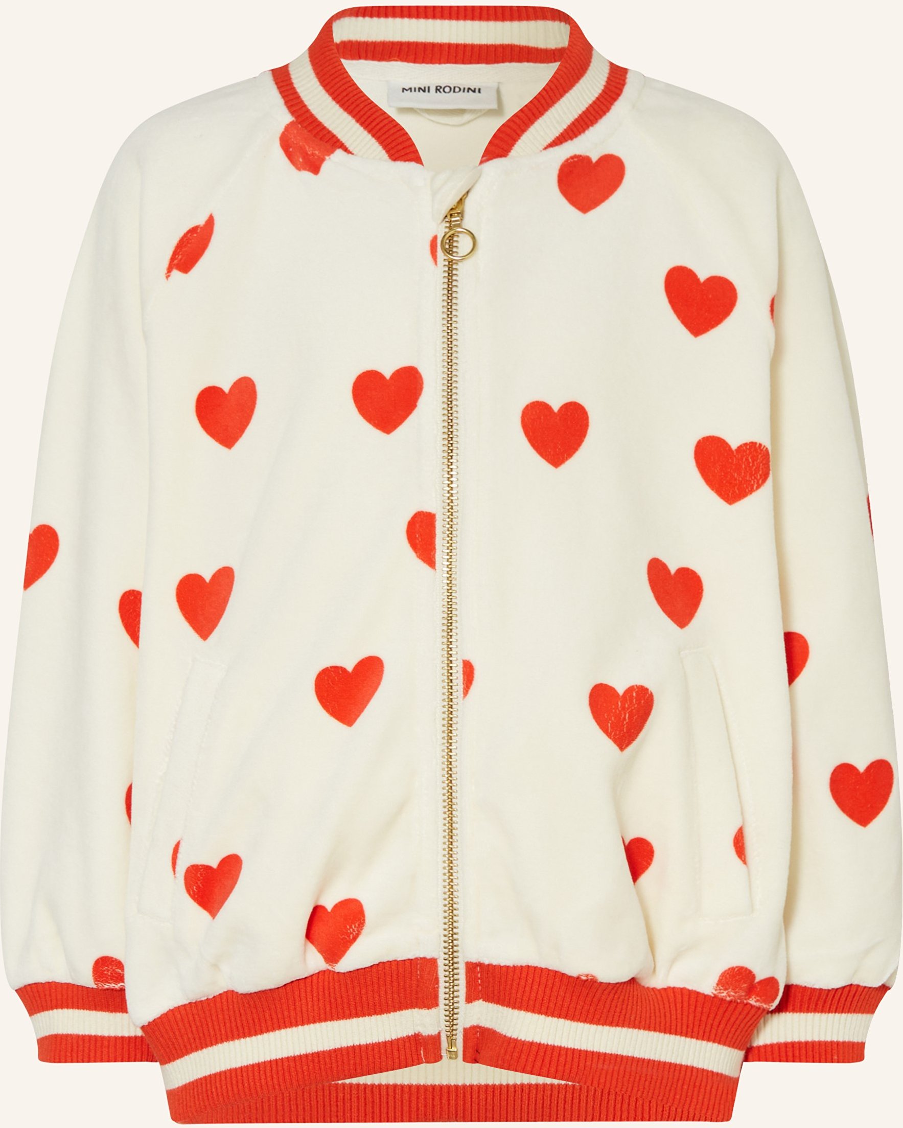 Mini Rodini Sweatjacke Aus Samt weiss