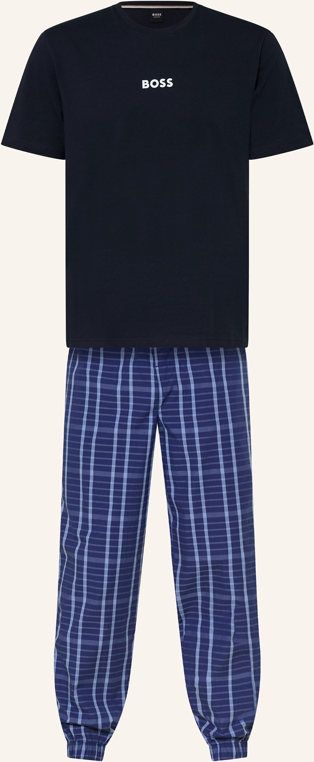 Boss Schlafanzug Easy Long blau