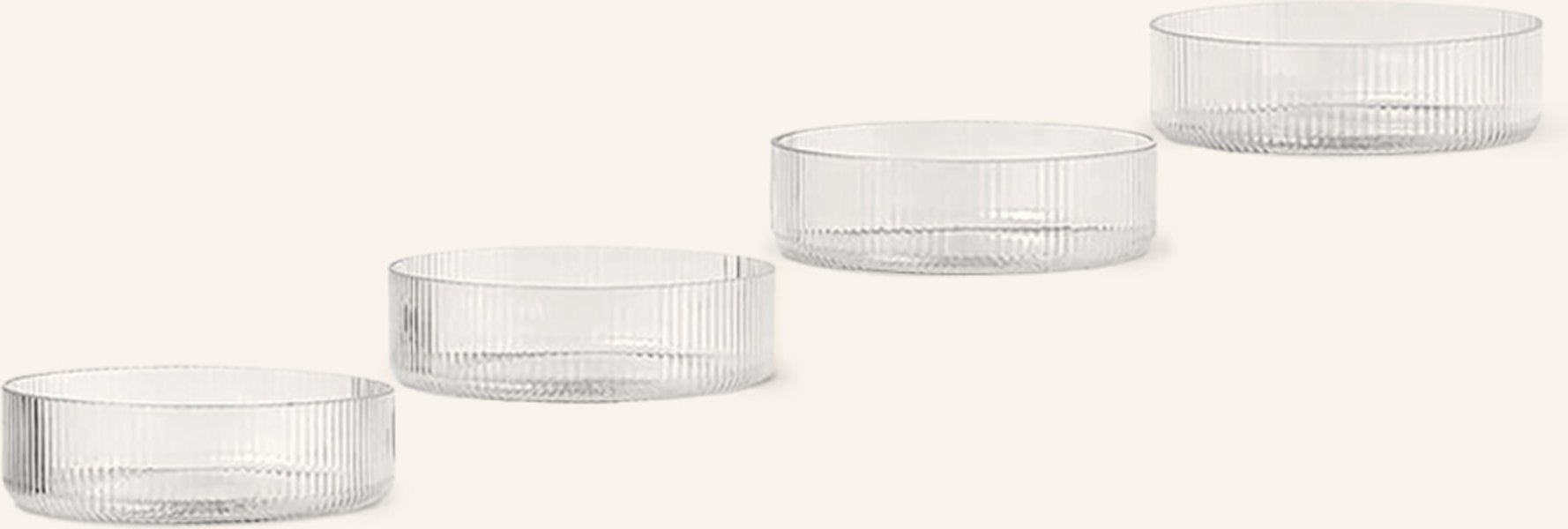 Ferm Living 4er-Set Schalen Ripple weiss