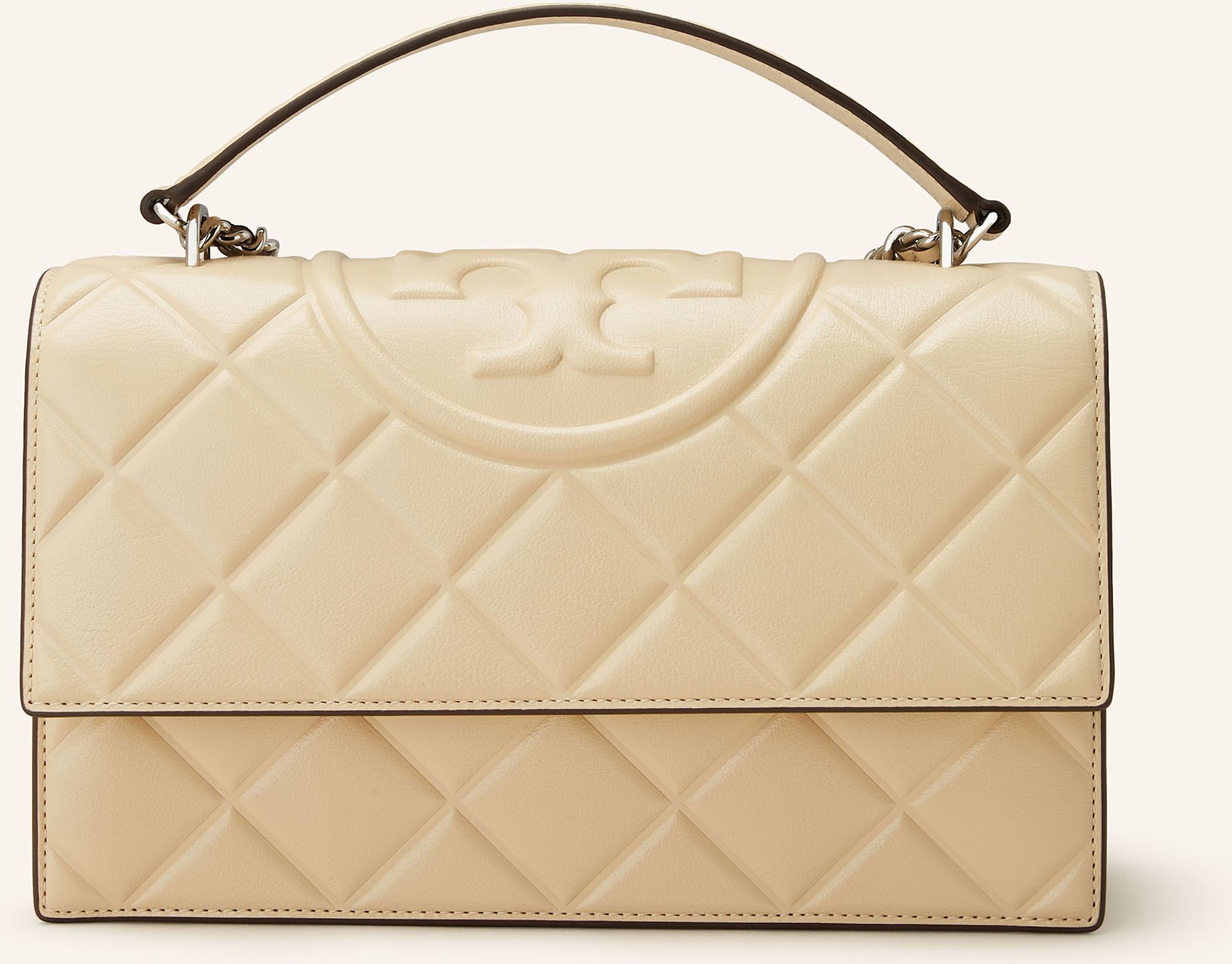 Thumbnail - Tory Burch Schultertasche Fleming beige