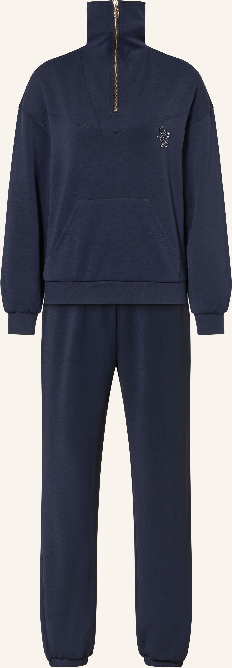 Liu Jo Set: Sweat-Troyer Und Sweatpants Mit Schmucksteinen blau