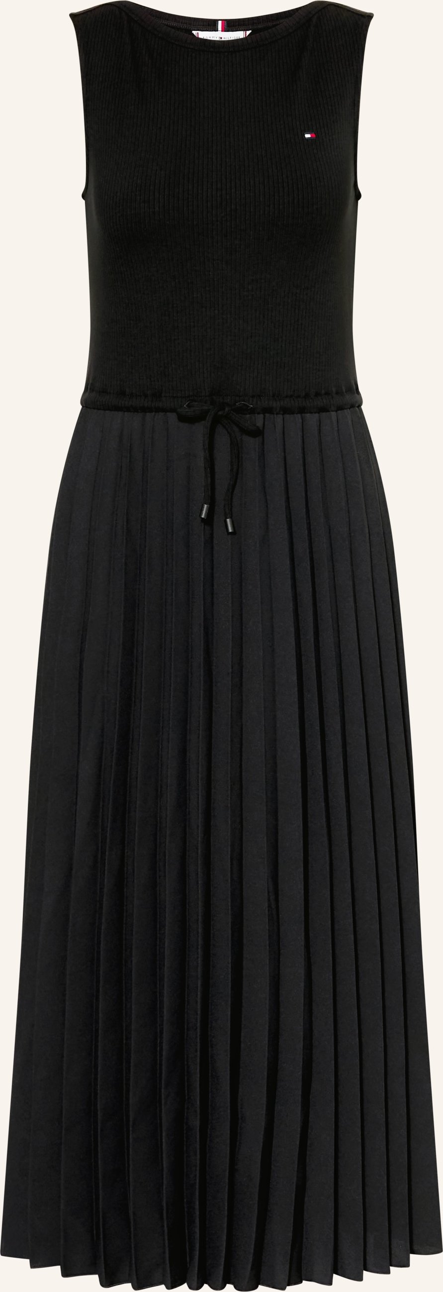 Tommy Hilfiger Kleid Im Materialmix Mit Plissees schwarz