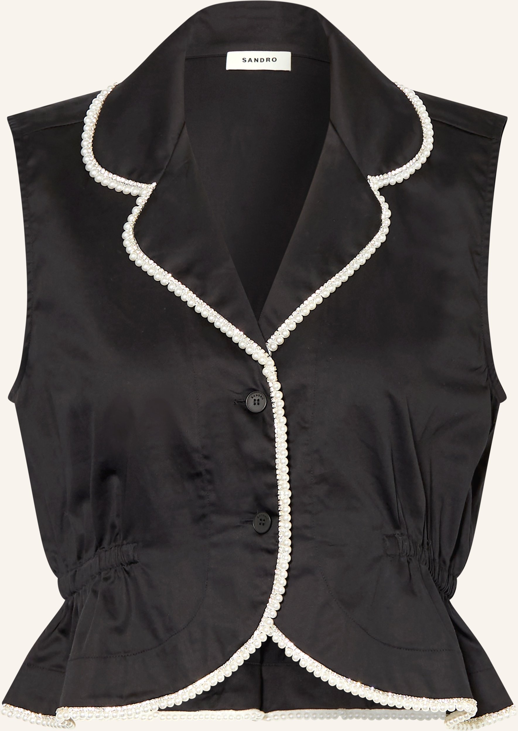 Sandro Blazerweste Mit Schmuckperlen Und Schmucksteinen schwarz