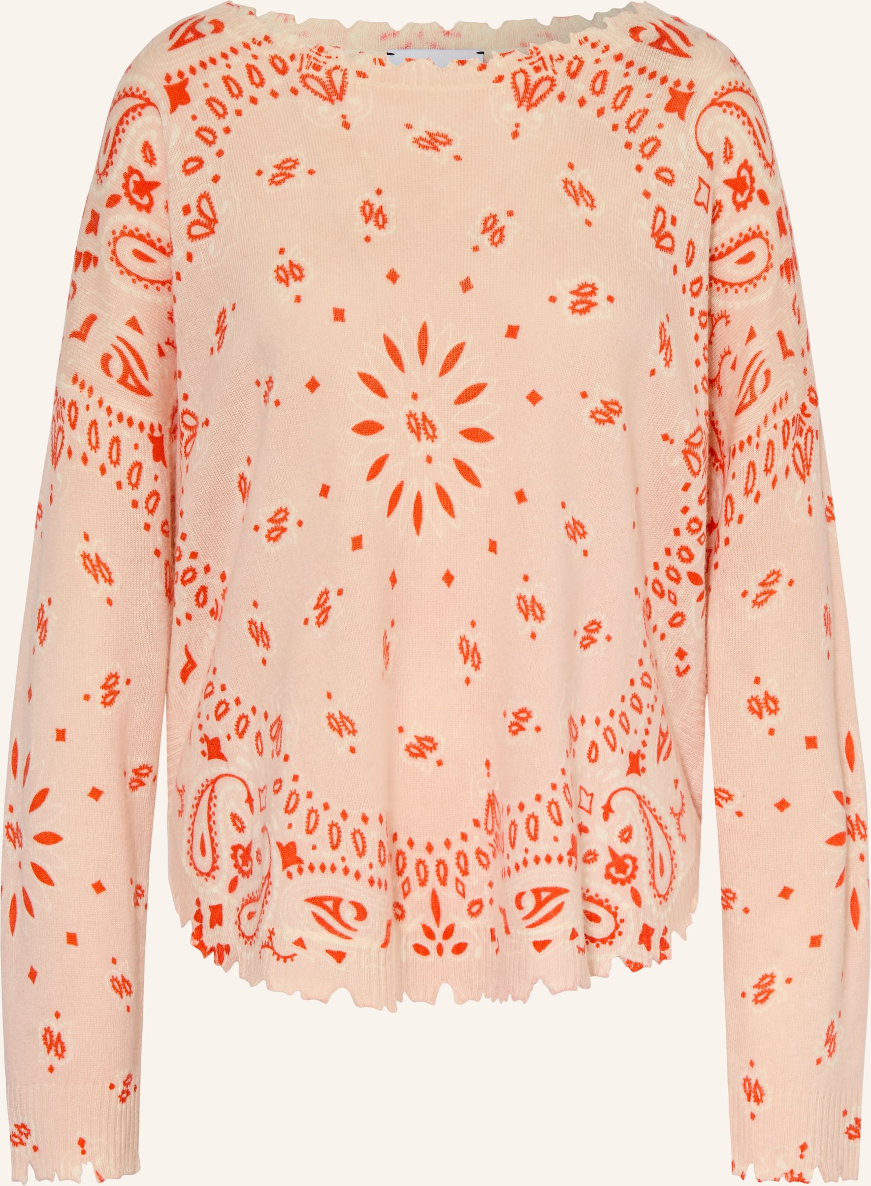 Kujten Cashmere-Pullover Mela Bandana rosa