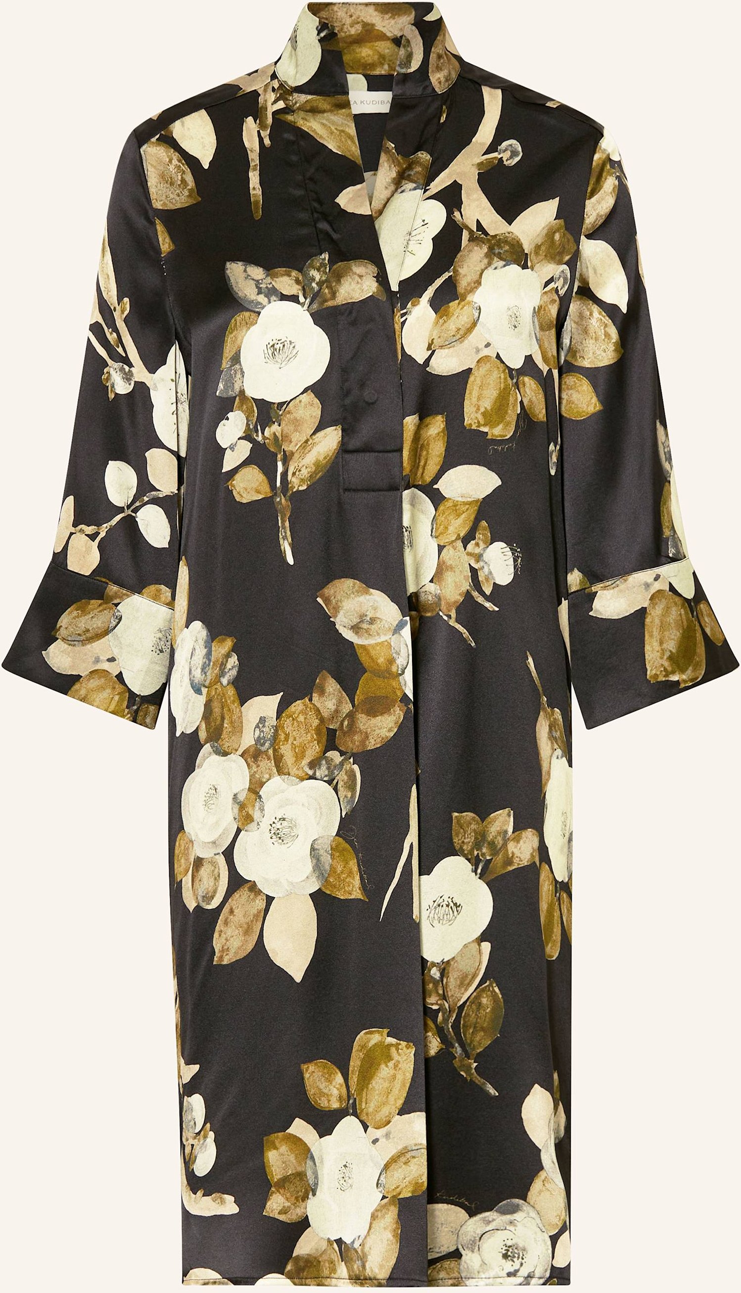 Dea Kudibal Seidenkleid Aus Satin Mit 3/4-Arm schwarz