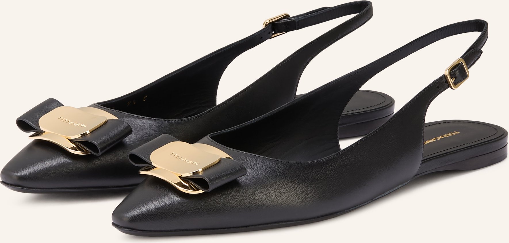 Ferragamo Slingballerinas New Vara schwarz