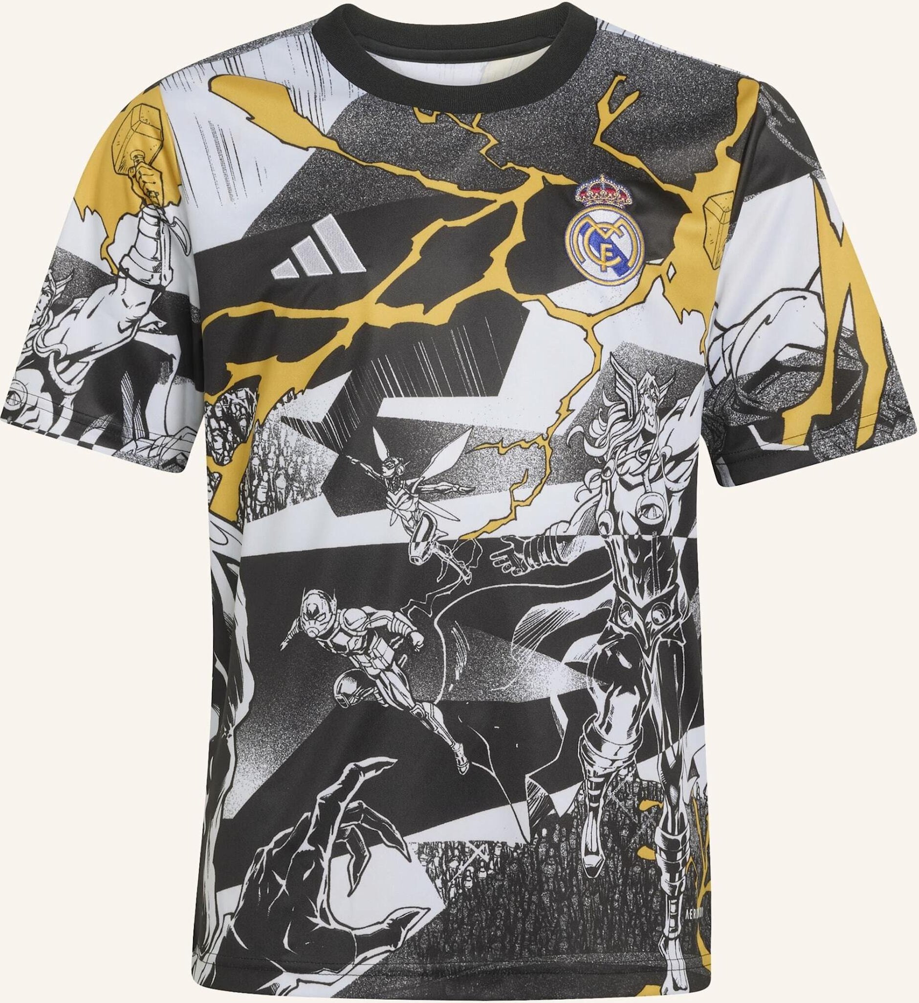 Adidas Adidas Real Madrid Avengers 25/26 Aufwärmtrikot Für Kinder weiss