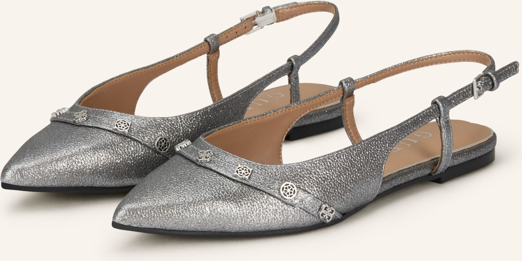 Guess Slingballerinas Dorlee Mit Nieten silber