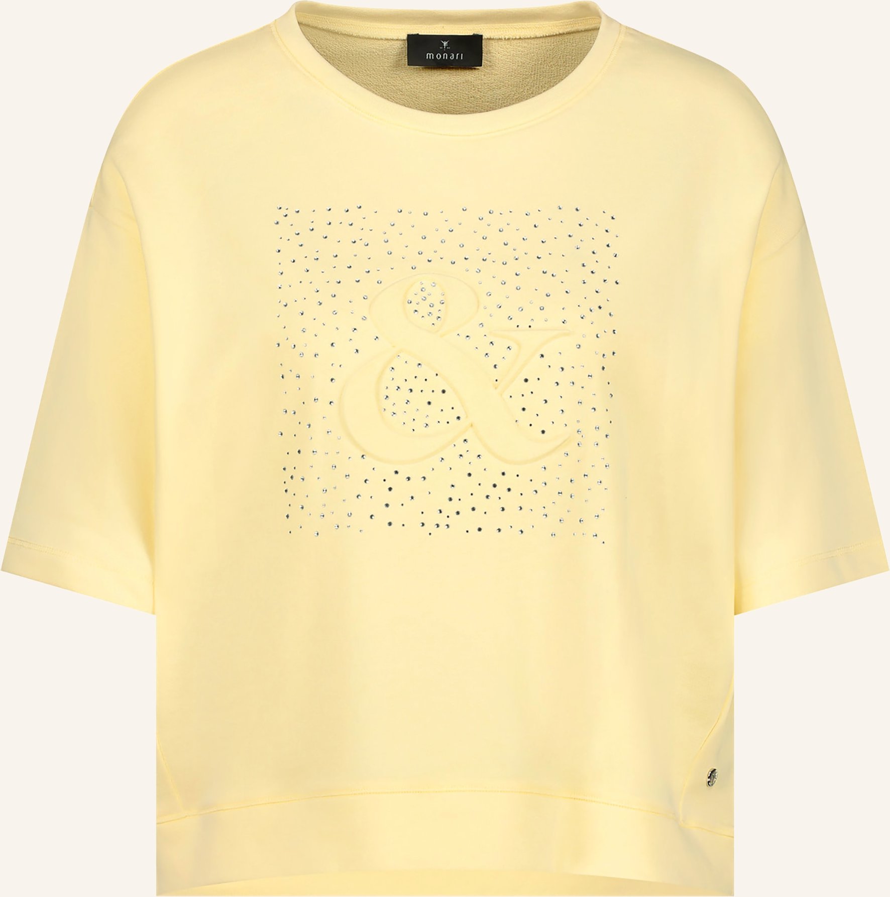 Monari Sweatshirt Mit Schmucksteinen gelb