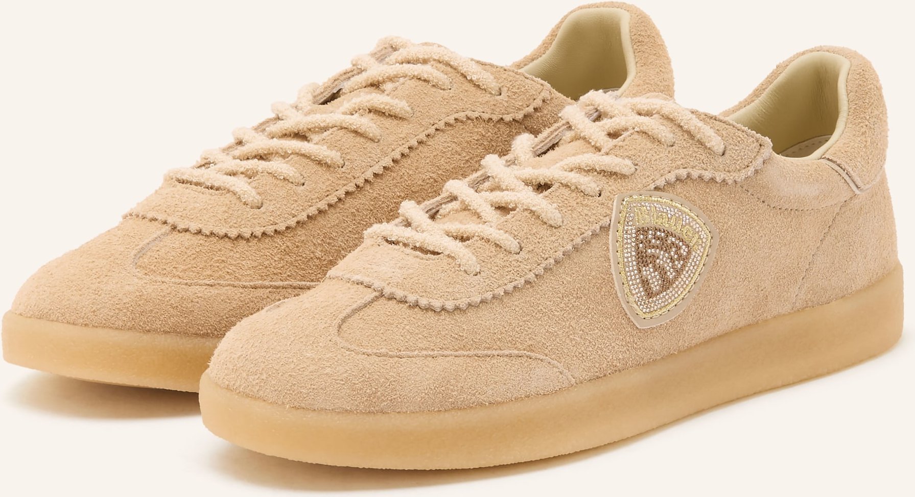Blauer Sneaker Aurora Mit Schmucksteinen beige