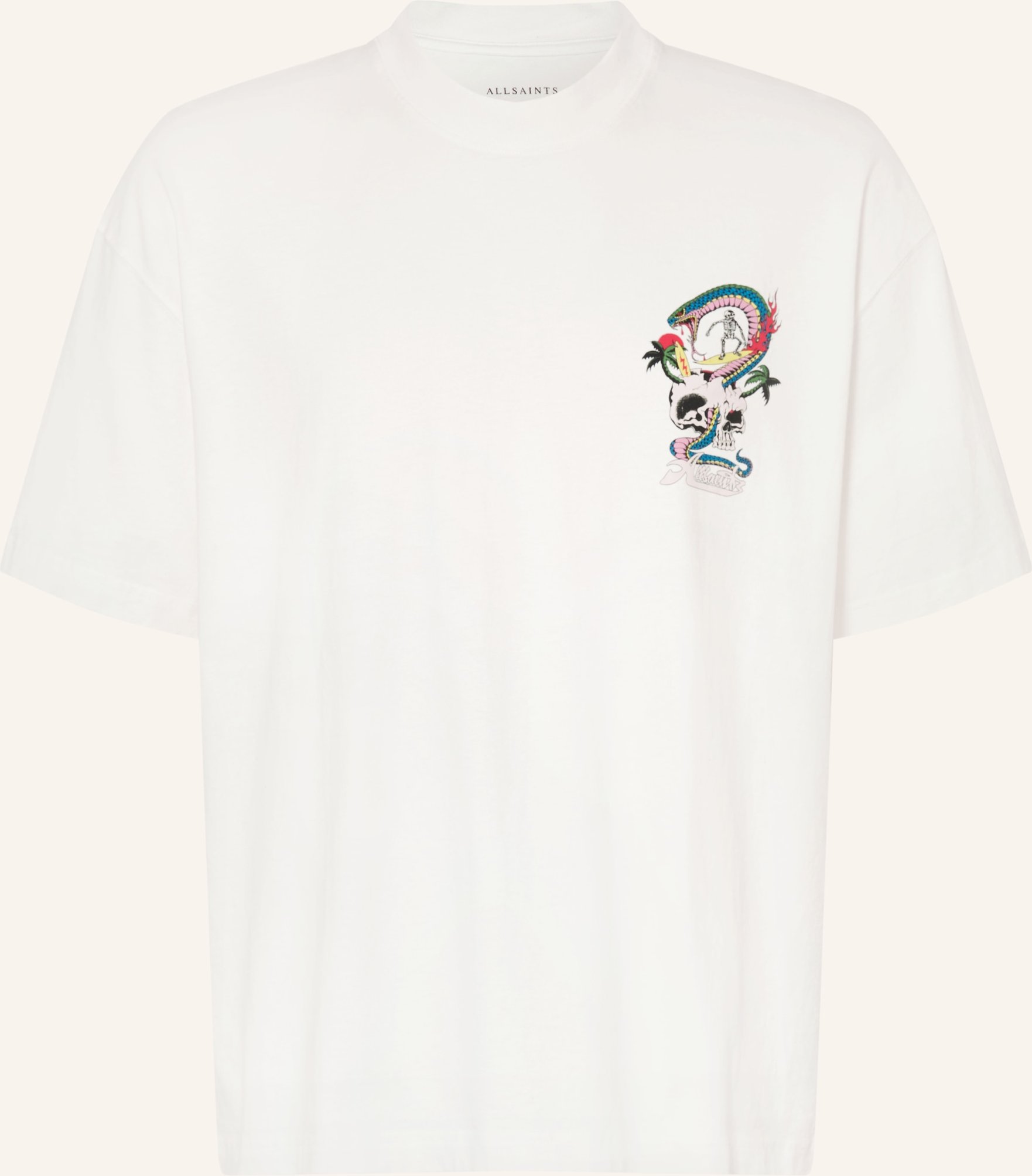 Allsaints T-Shirt Snakepit weiss