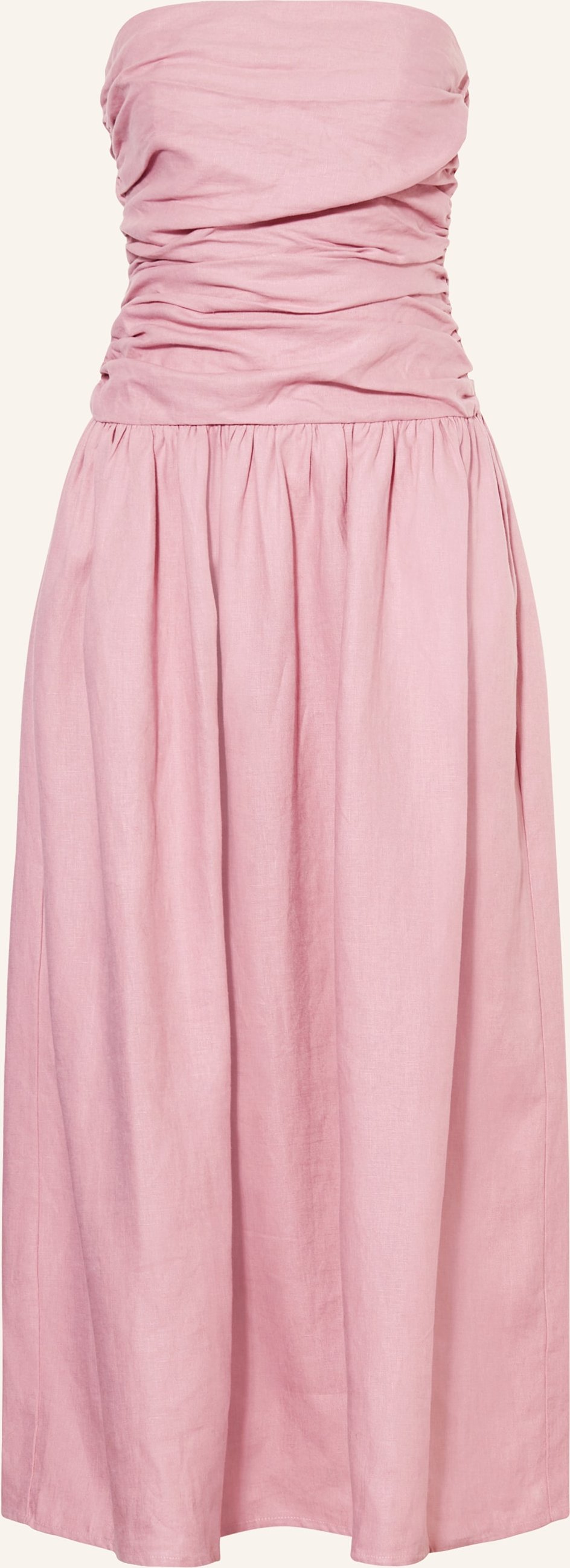 Faithfull The Brand Off-Shoulder-Kleid Sacha Aus Leinen rosa