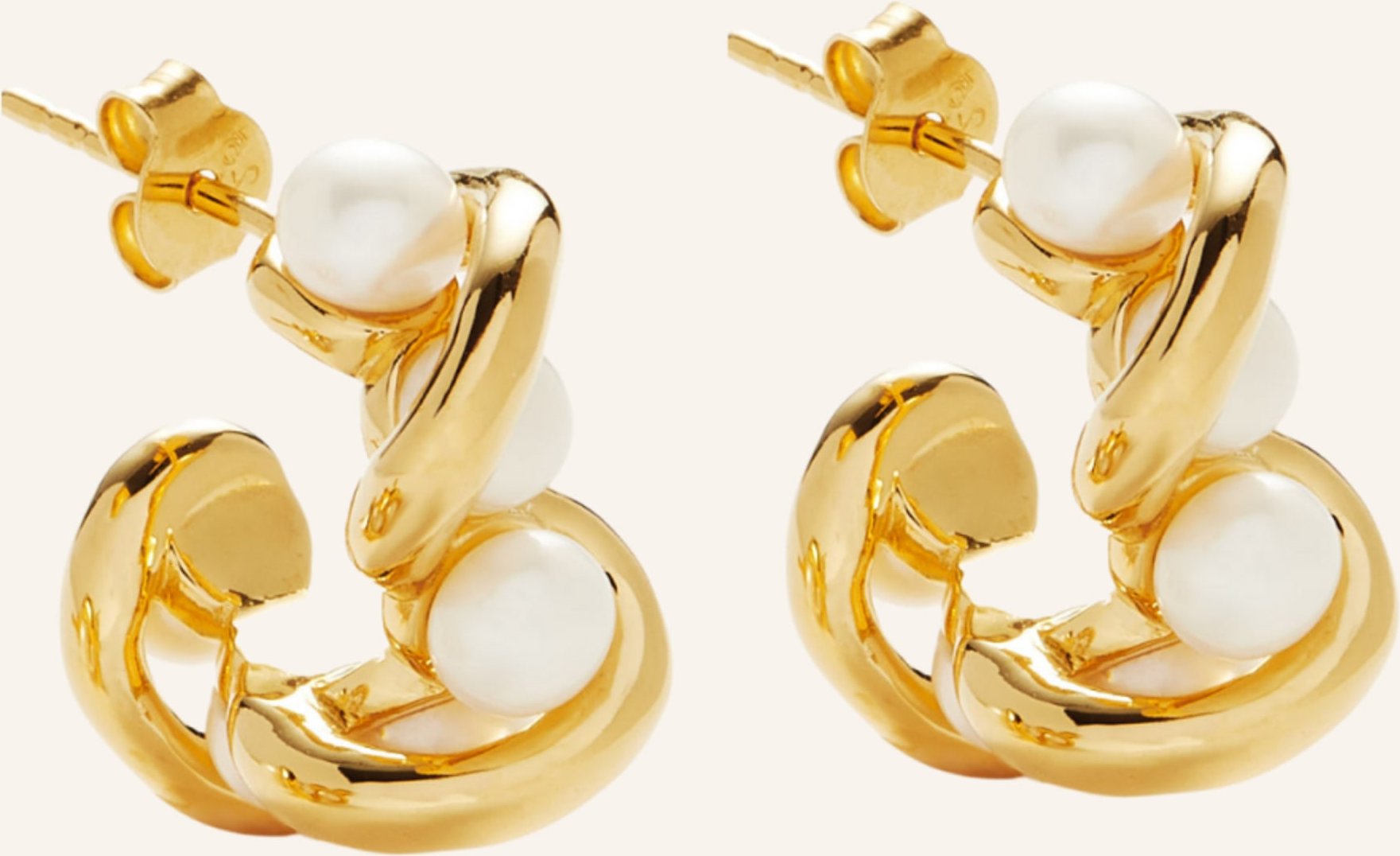 Missoma Ohrringe Pearl Hoops By Glambou gold