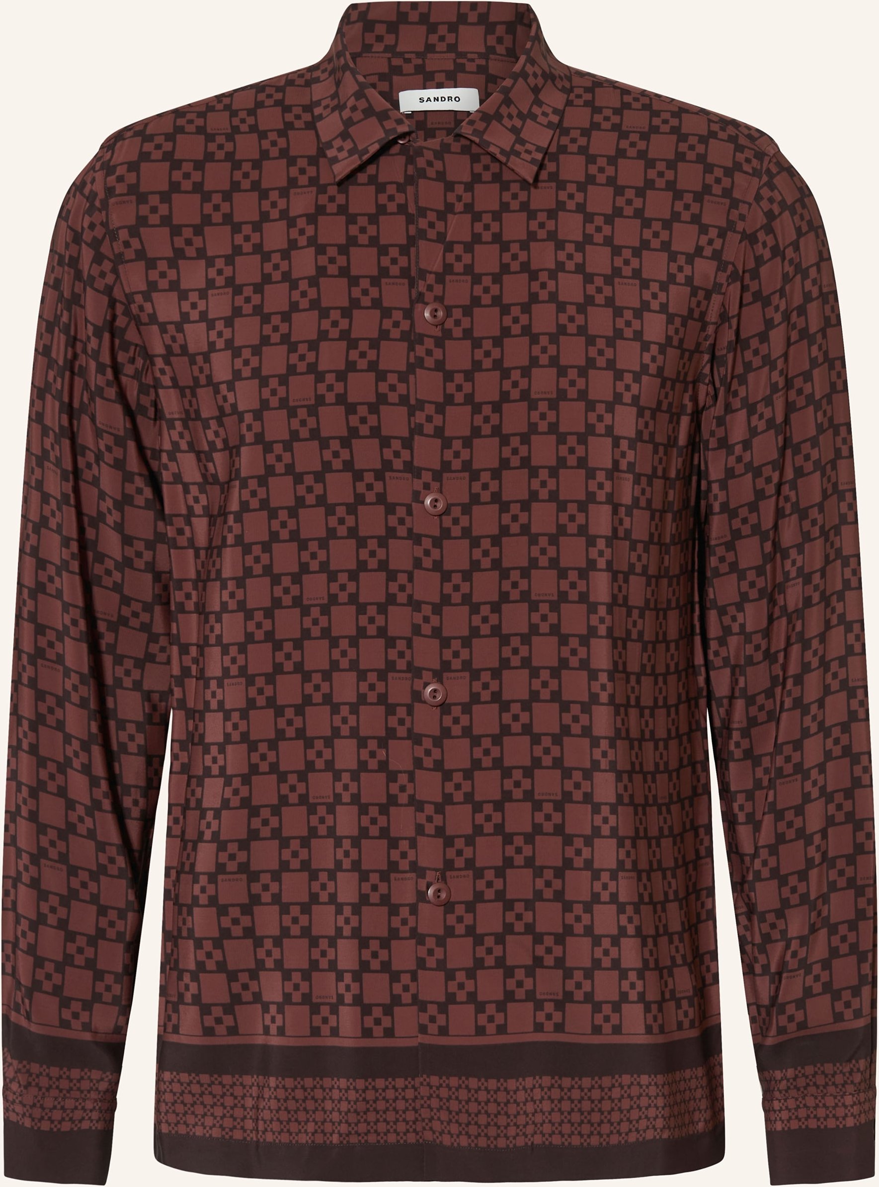 Sandro Satinhemd Slim Fit braun
