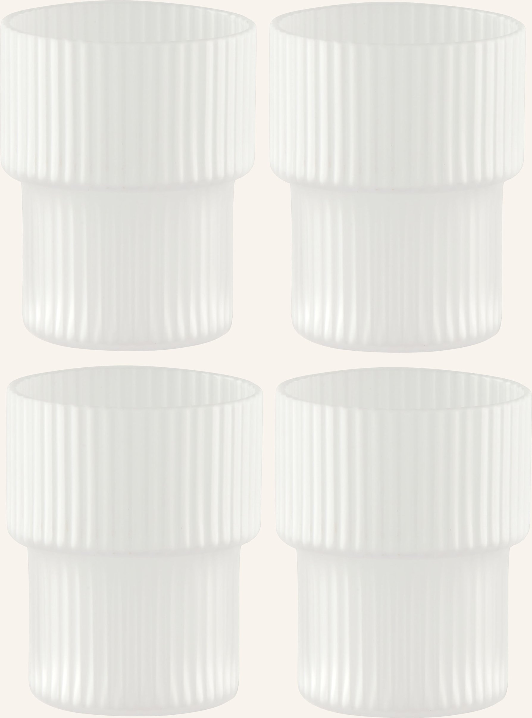 Thumbnail - Ferm Living 4er-Set Trinkgläser Ripple weiss