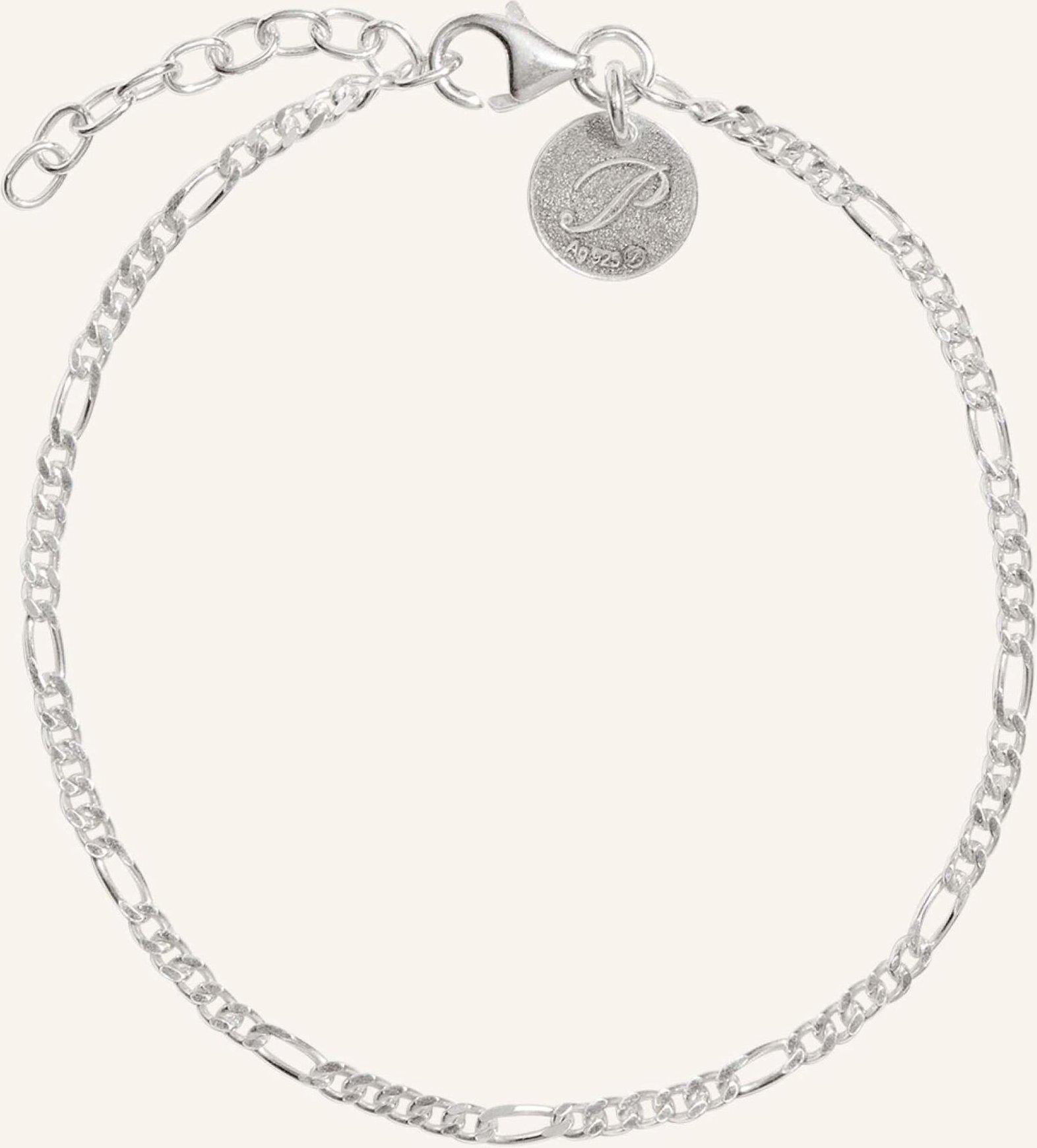 Pompidou Armband Figaro 3mm By Glambou silber