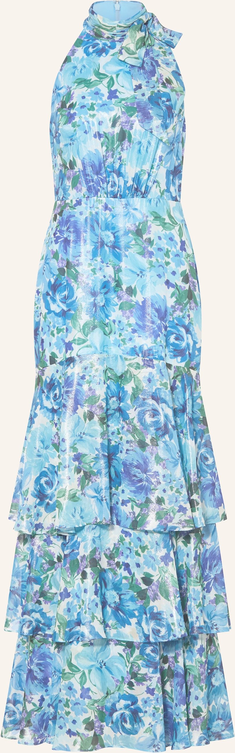 Adrianna Papell Abendkleid Mit Volants blau