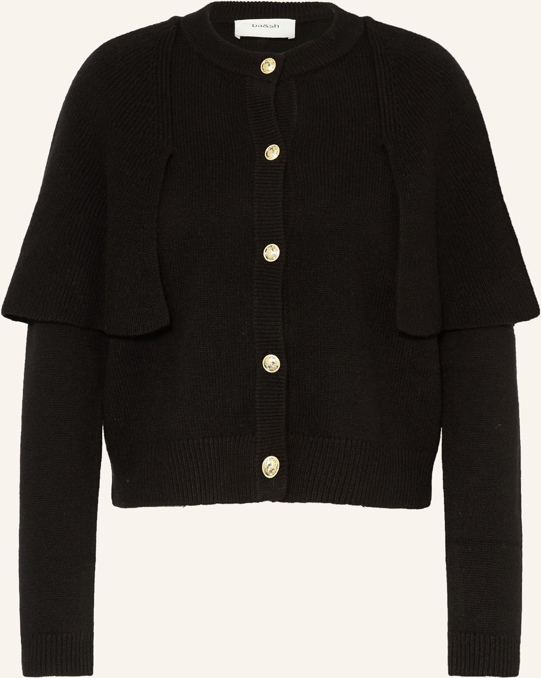 Ba&Sh Strickjacke Peggy Mit Volants schwarz