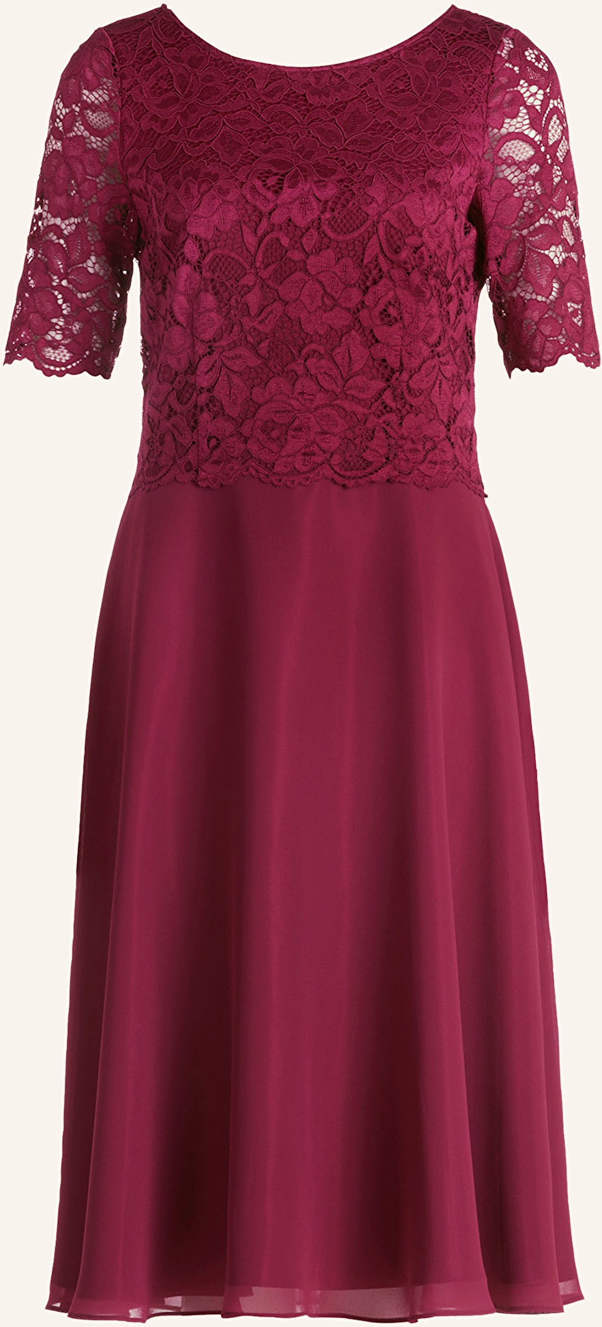 Vera Mont Cocktailkleid Mit Spitzenbesatz rot