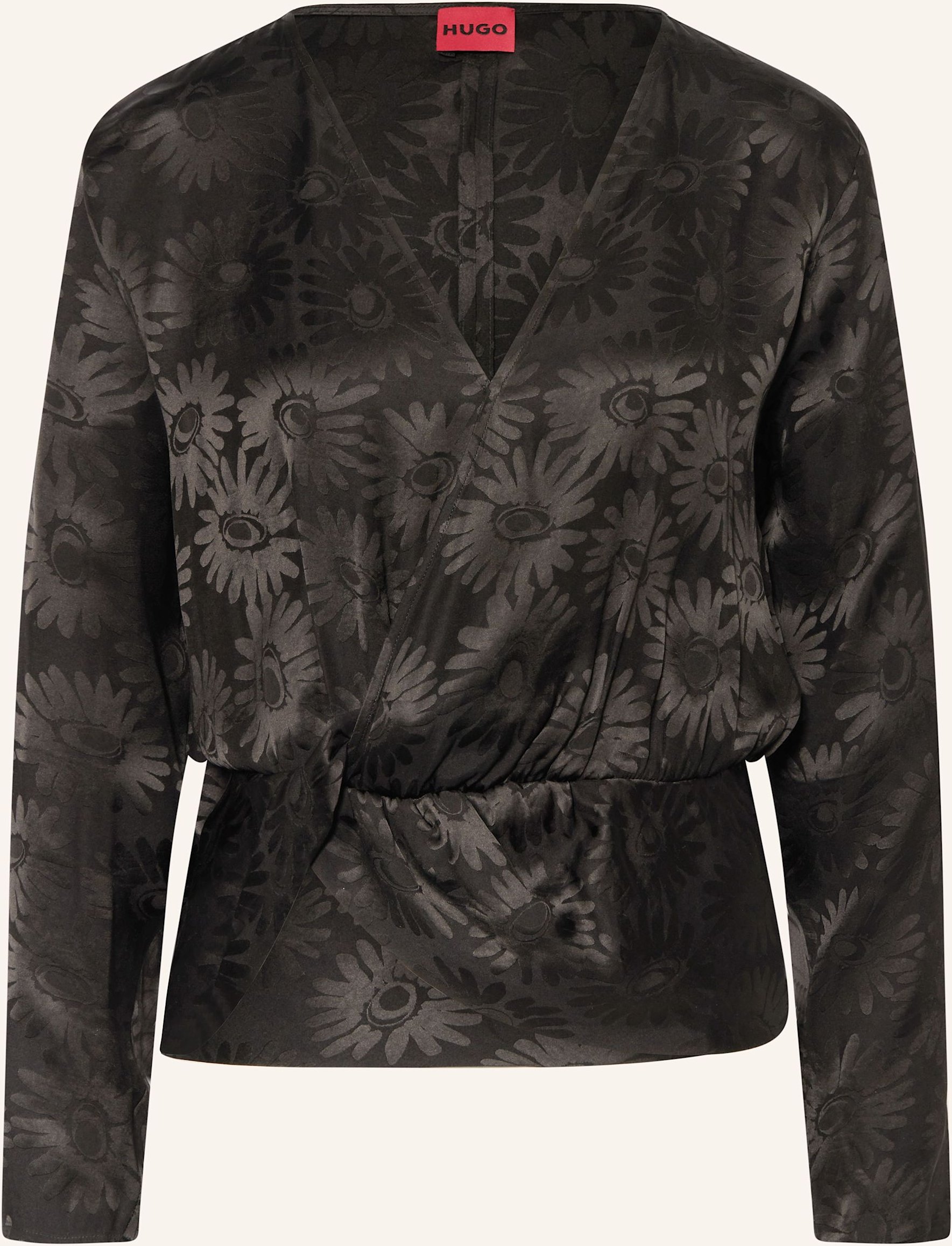 Hugo Blusenshirt Ciliph Aus Satin schwarz