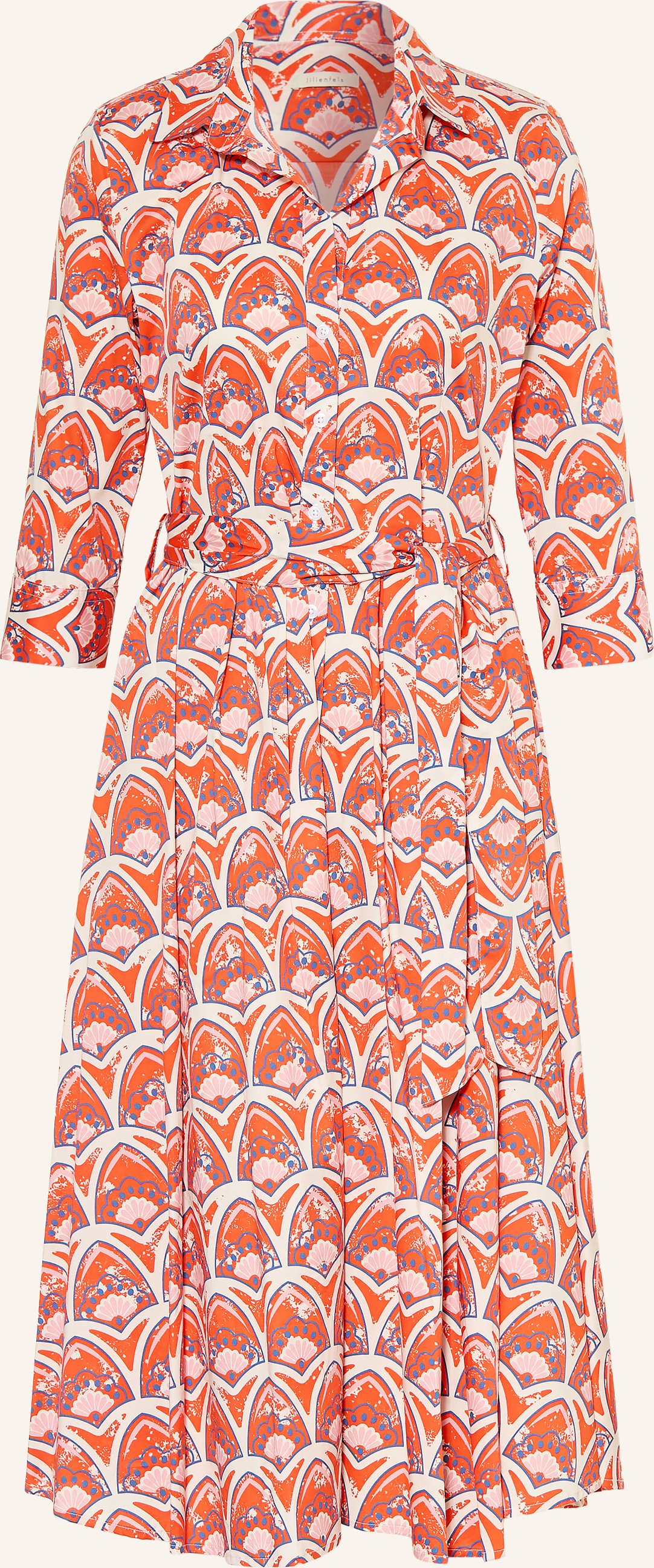 Lilienfels Hemdblusenkleid Mit 3/4-Arm rot