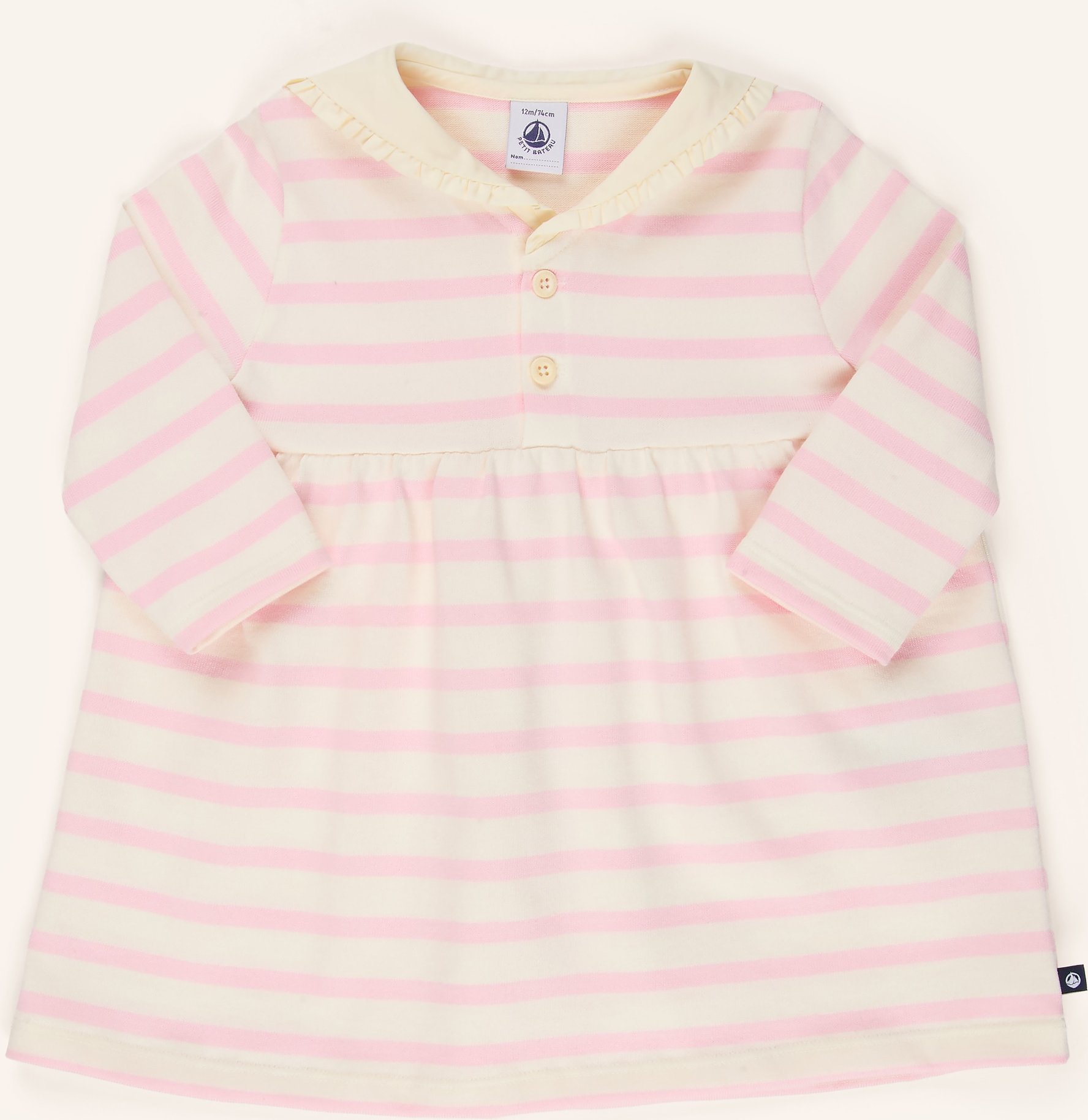 Petit Bateau Kleid Mit Rüschen weiss