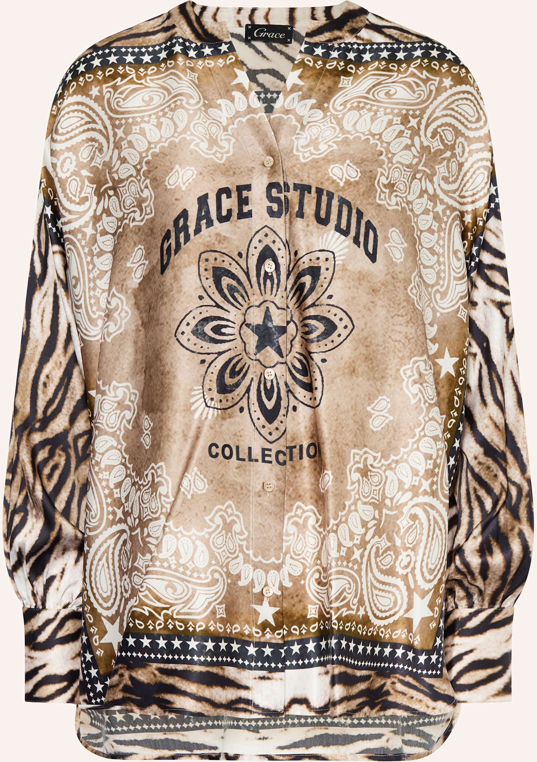 Grace Satinbluse braun