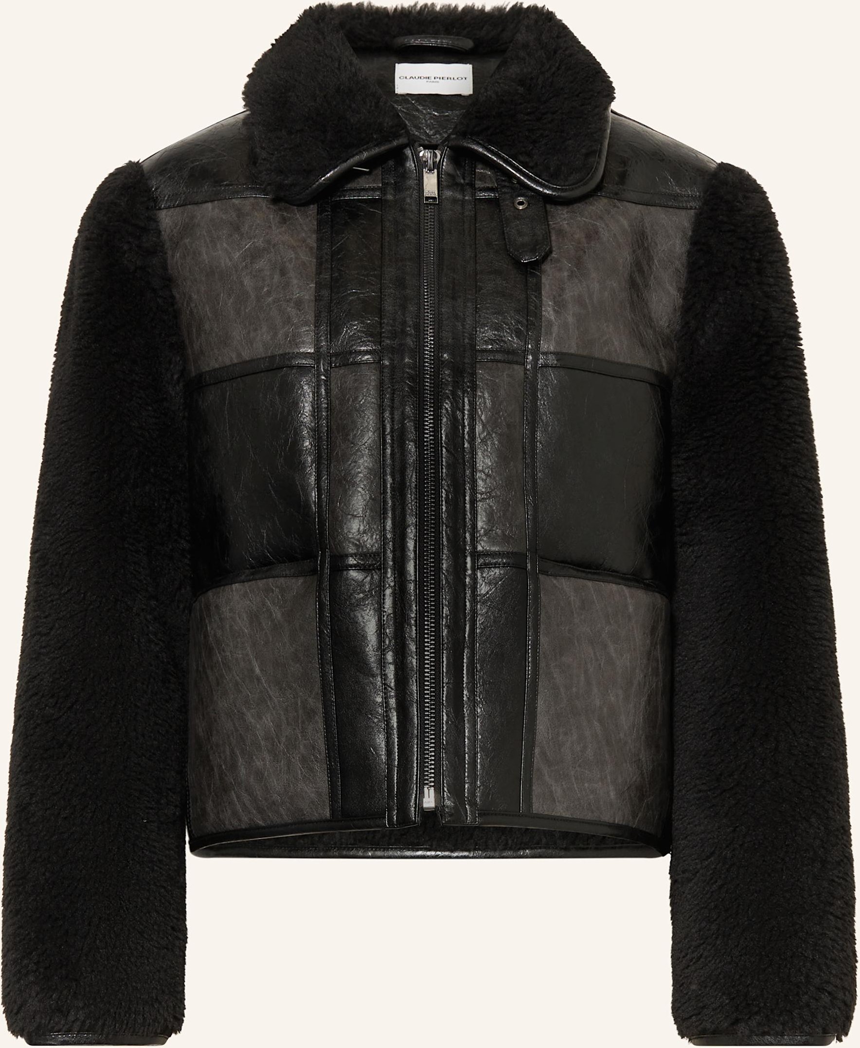 Claudie Pierlot Lederjacke Im Materialmix schwarz