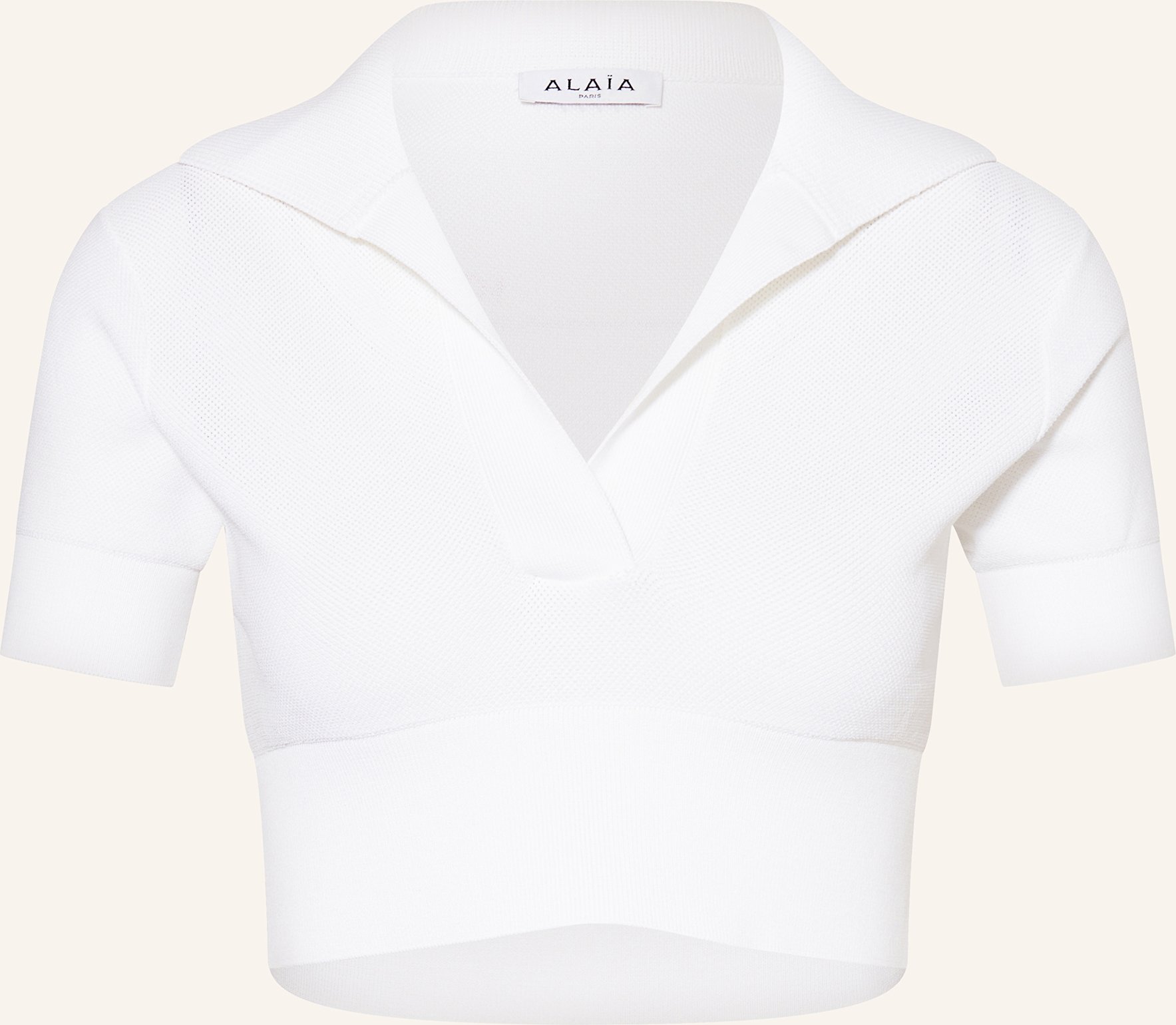 Alaïa Cropped-Strickshirt weiss