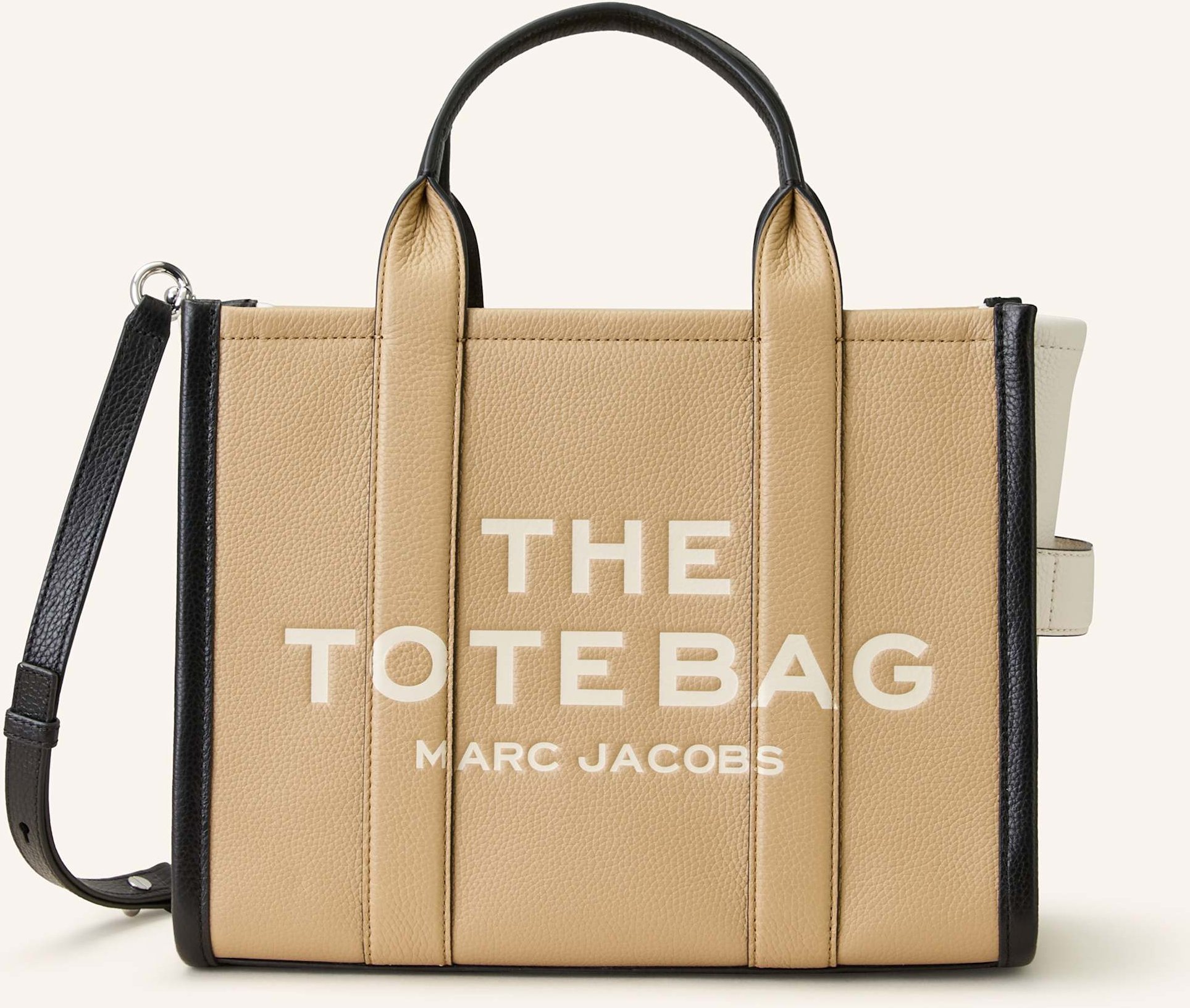 Thumbnail - Marc Jacobs Shopper The Colorblock Medium Tote Bag beige