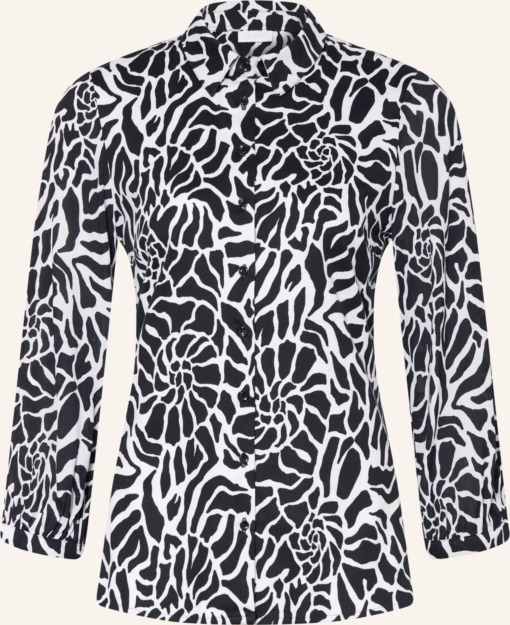 Desoto Hemdbluse Pia Aus Jersey Mit 3/4-Arm schwarz