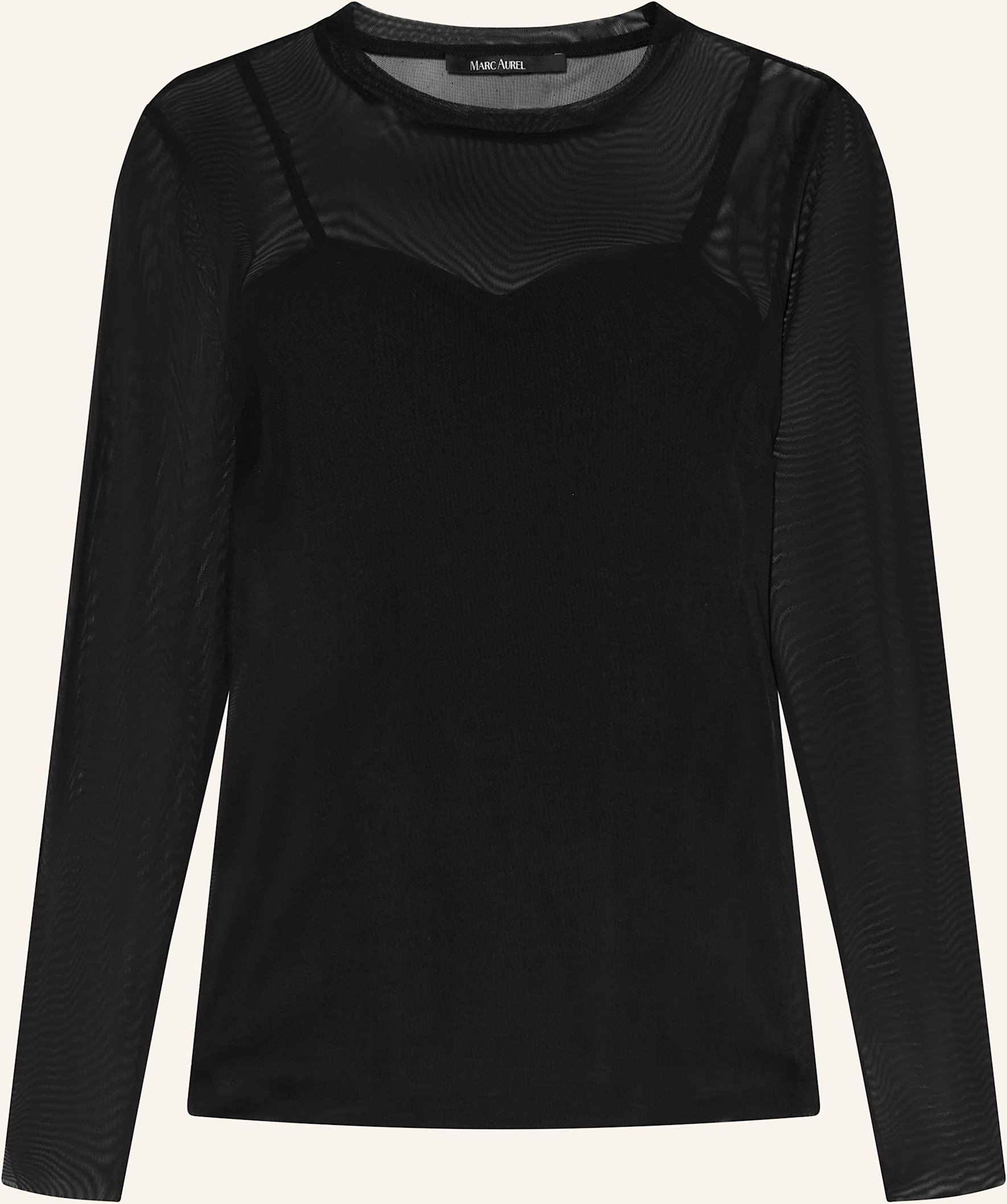 Thumbnail - Marc Aurel Longsleeve Aus Mesh schwarz
